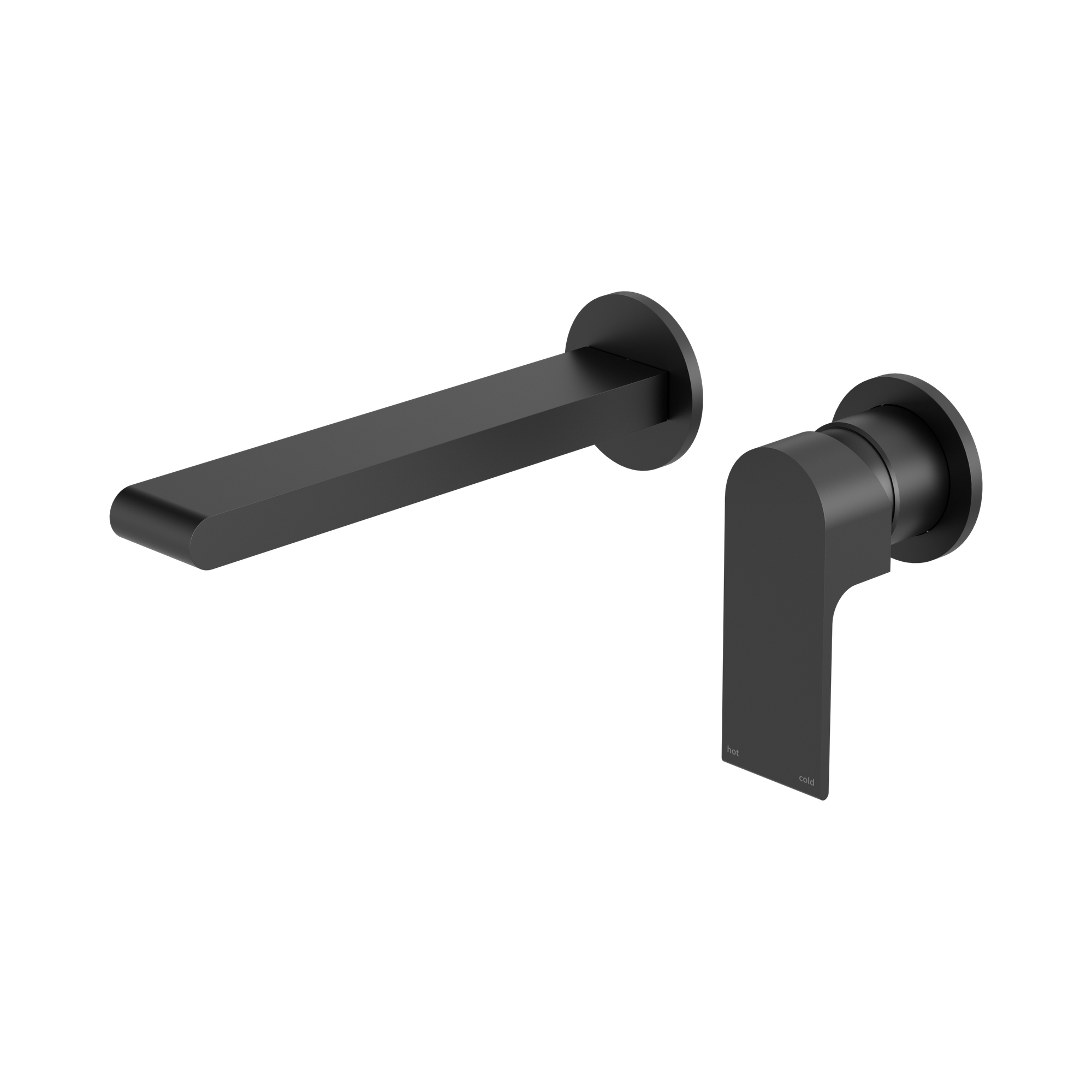 NR321510 EMB Bianca Wall Basin Bath Mixer Separate Back Plate 187mm Matte Black image 1