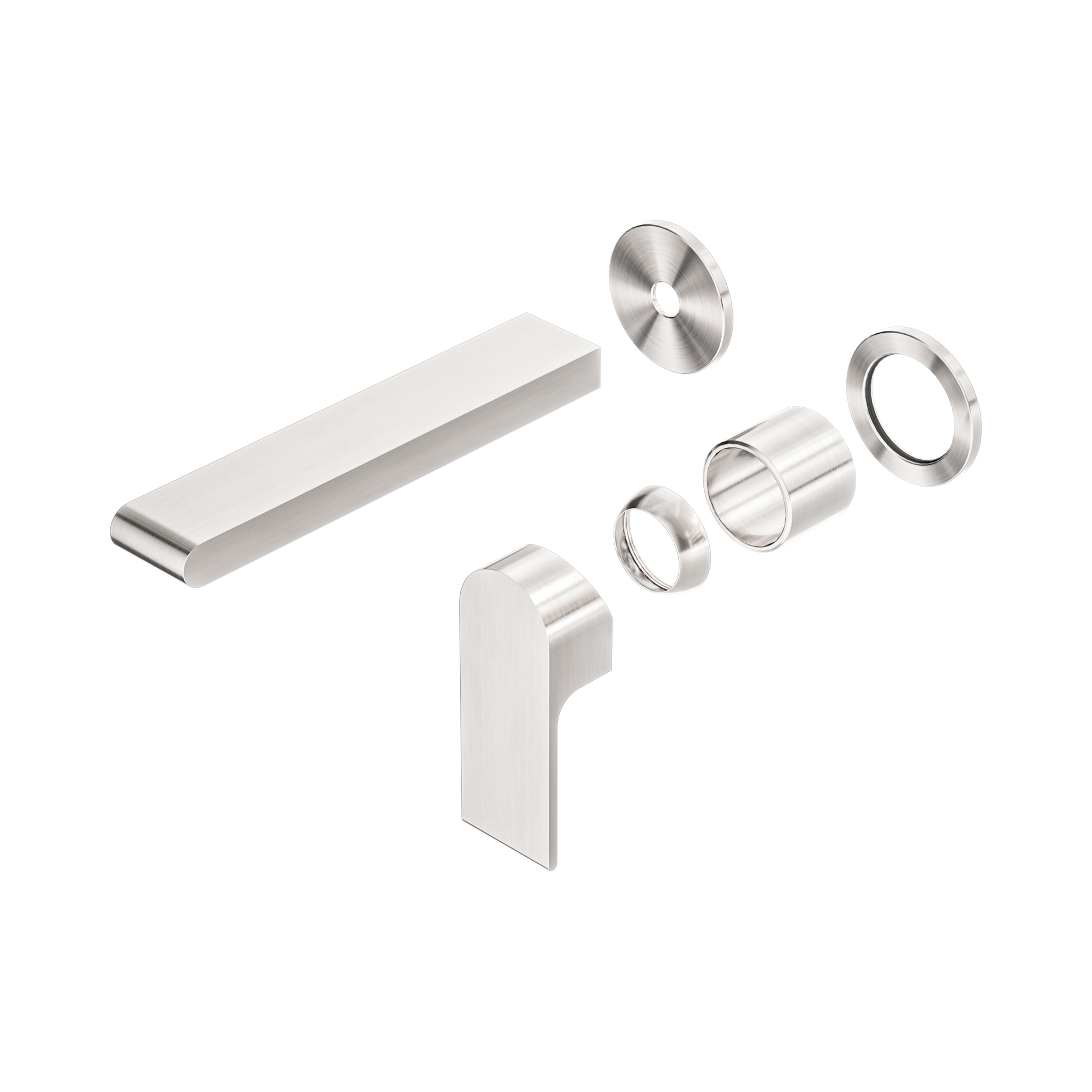 NR321510 ETBN Bianca Wall Basin Bath Mixer Separate Back Plate 187mm Trim Kits Only Brushed Nickel image 1
