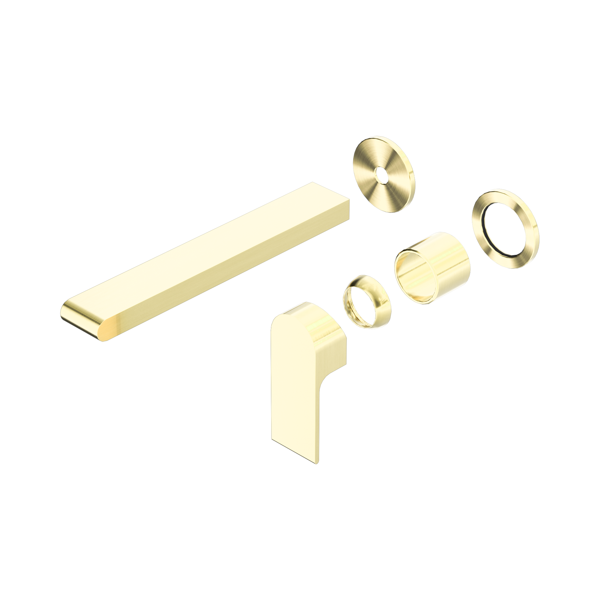 NR321510 FTBG Bianca Wall Basin Bath Mixer Separate Back Plate 230mm Trim Kits Only Brushed Gold image 1