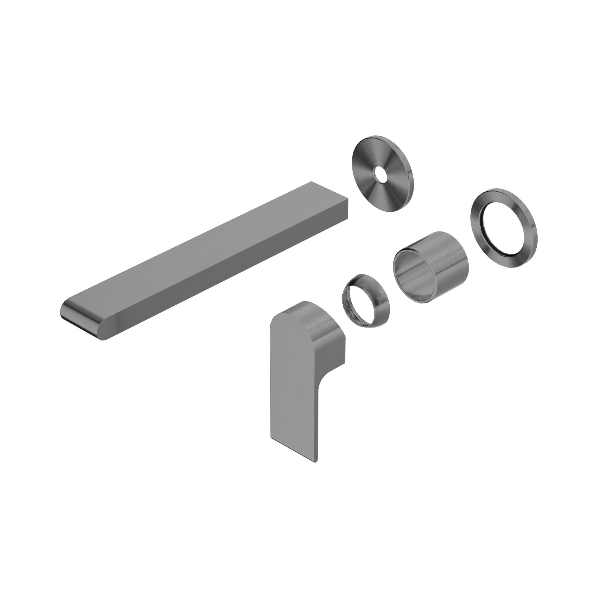 NR321510 FTGM Bianca Wall Basin Bath Mixer Separate Back Plate 230mm Trim Kits Only Gun Metal image 1