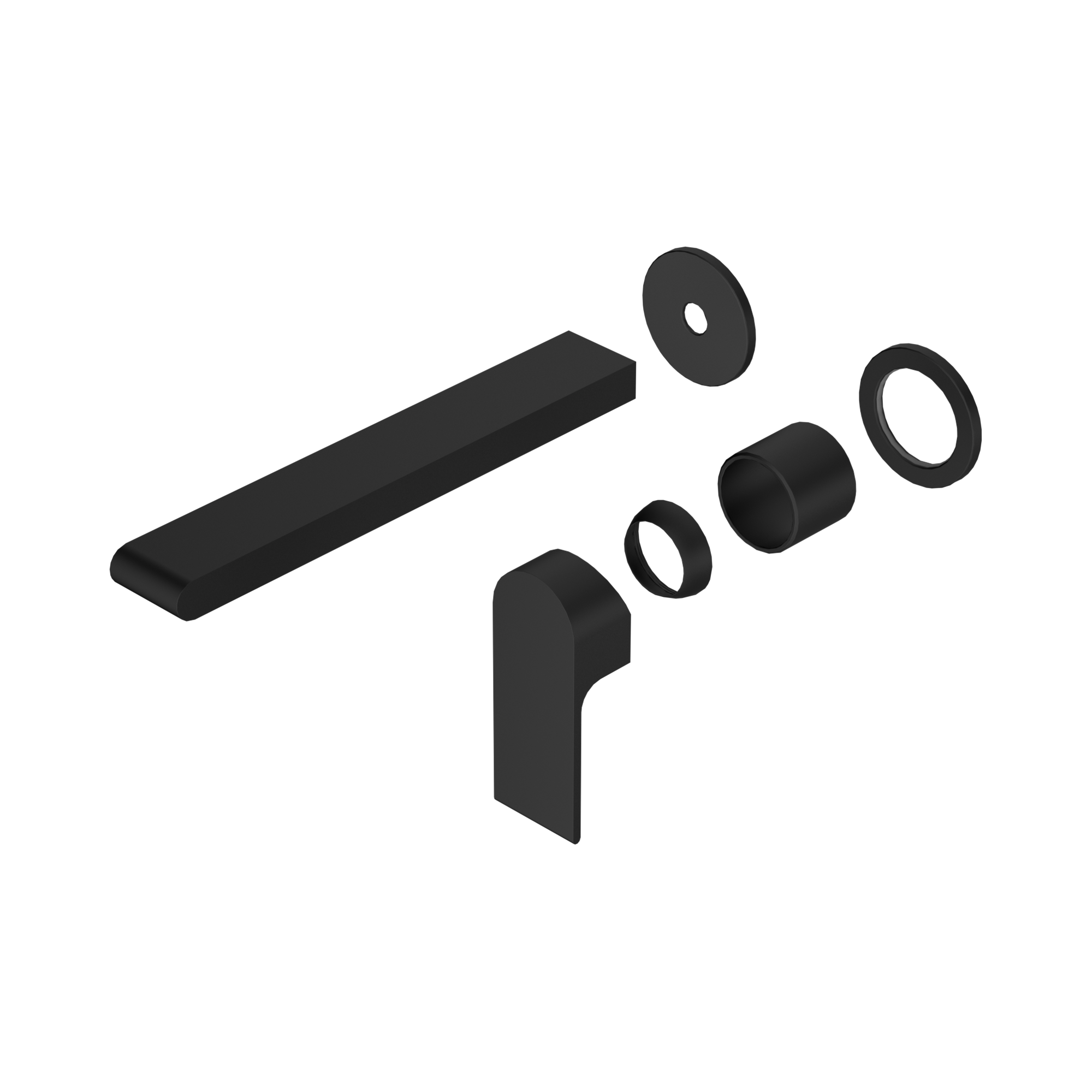 NR321510 FTMB Bianca Wall Basin Bath Mixer Separate Back Plate 230mm Trim Kits Only Matte Black image 1