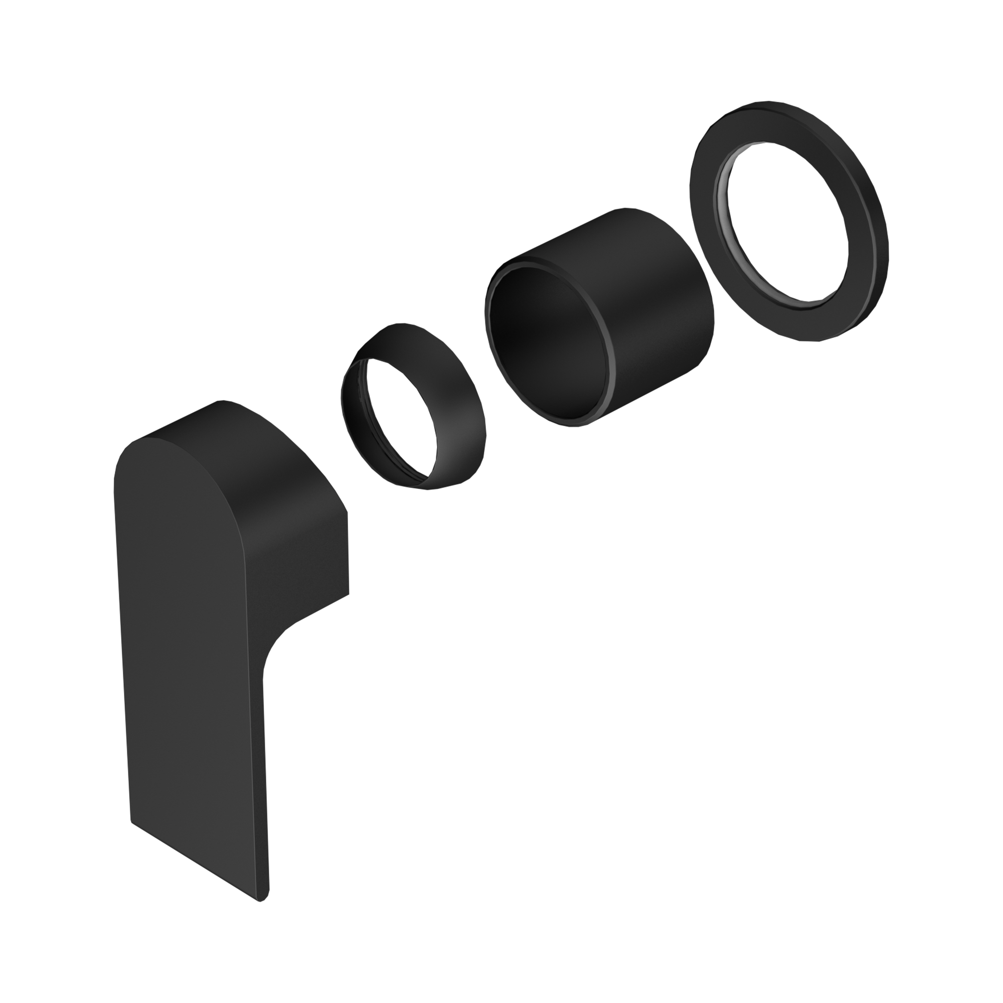 NR321511 HTMB Bianca Shower Mixer 60mm Plate Trim Kits Only Matte Black image 1