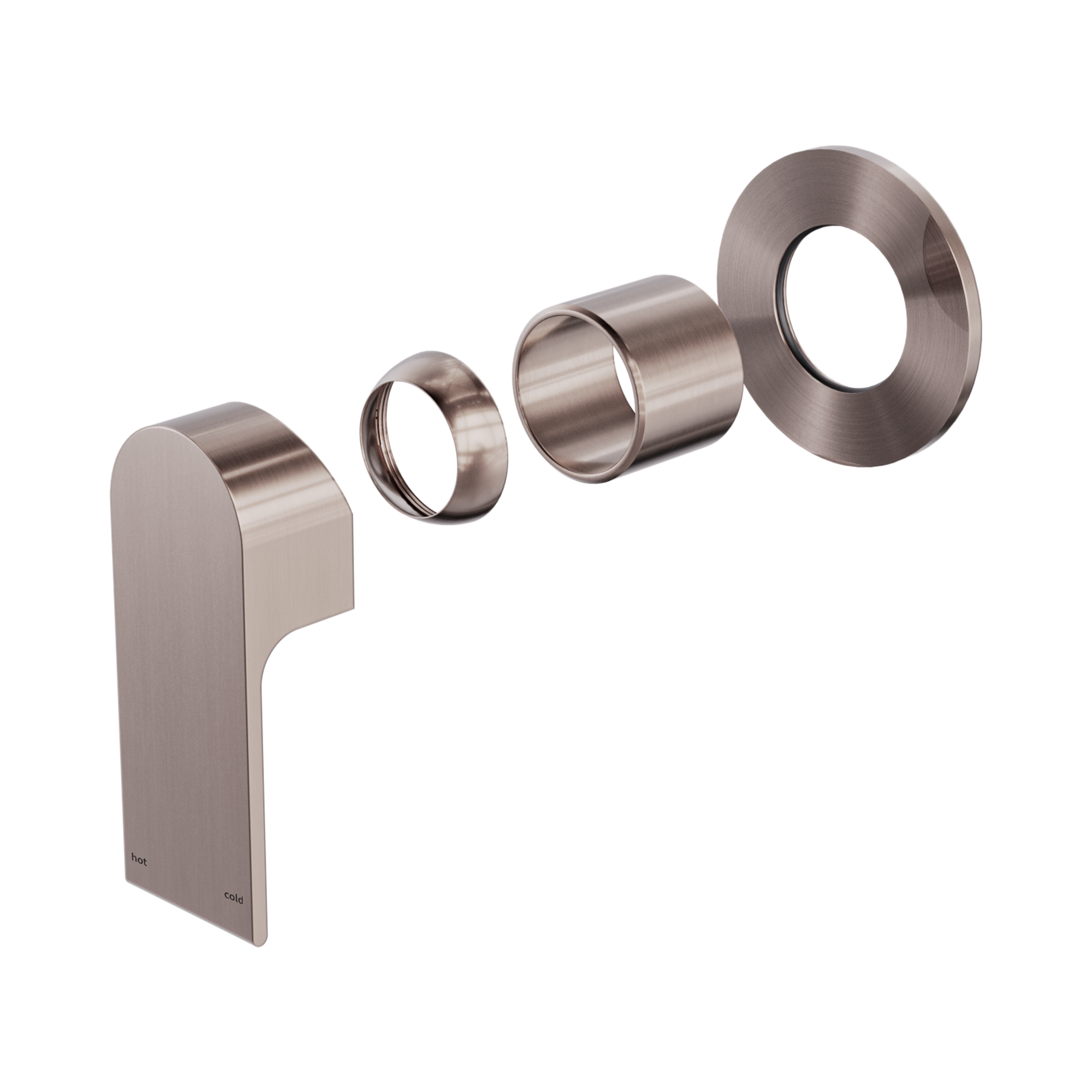 NR321511dt BZ Bianca Shower Mixer 80mm Plate Trim Kits Only Brushed Bronze image 1