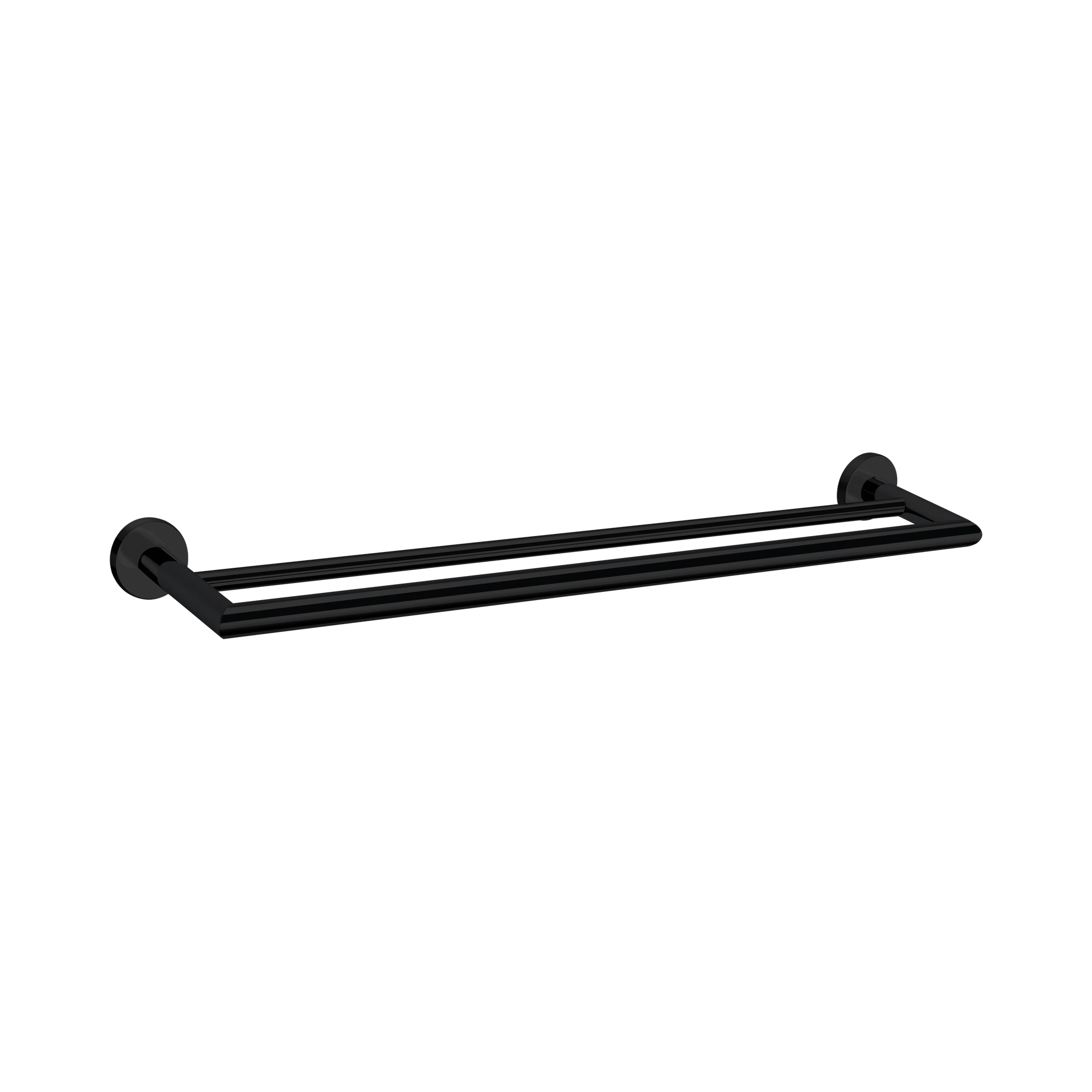 NR3630d MB Dolce Double Towel Rail 700mm Matte Black image 1