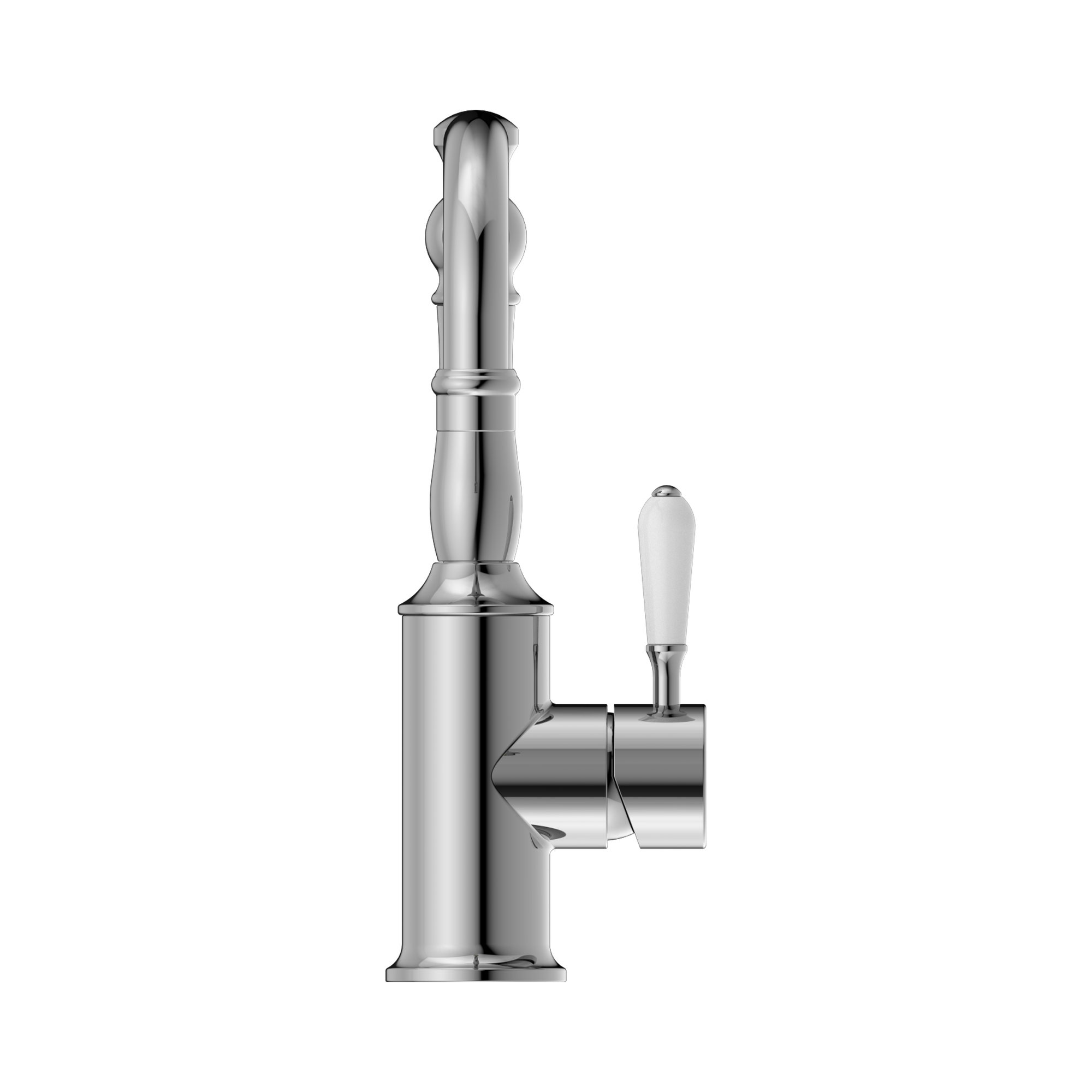 NR69210101 CH York Basin Mixer With White Porcelain Lever Chrome image 2