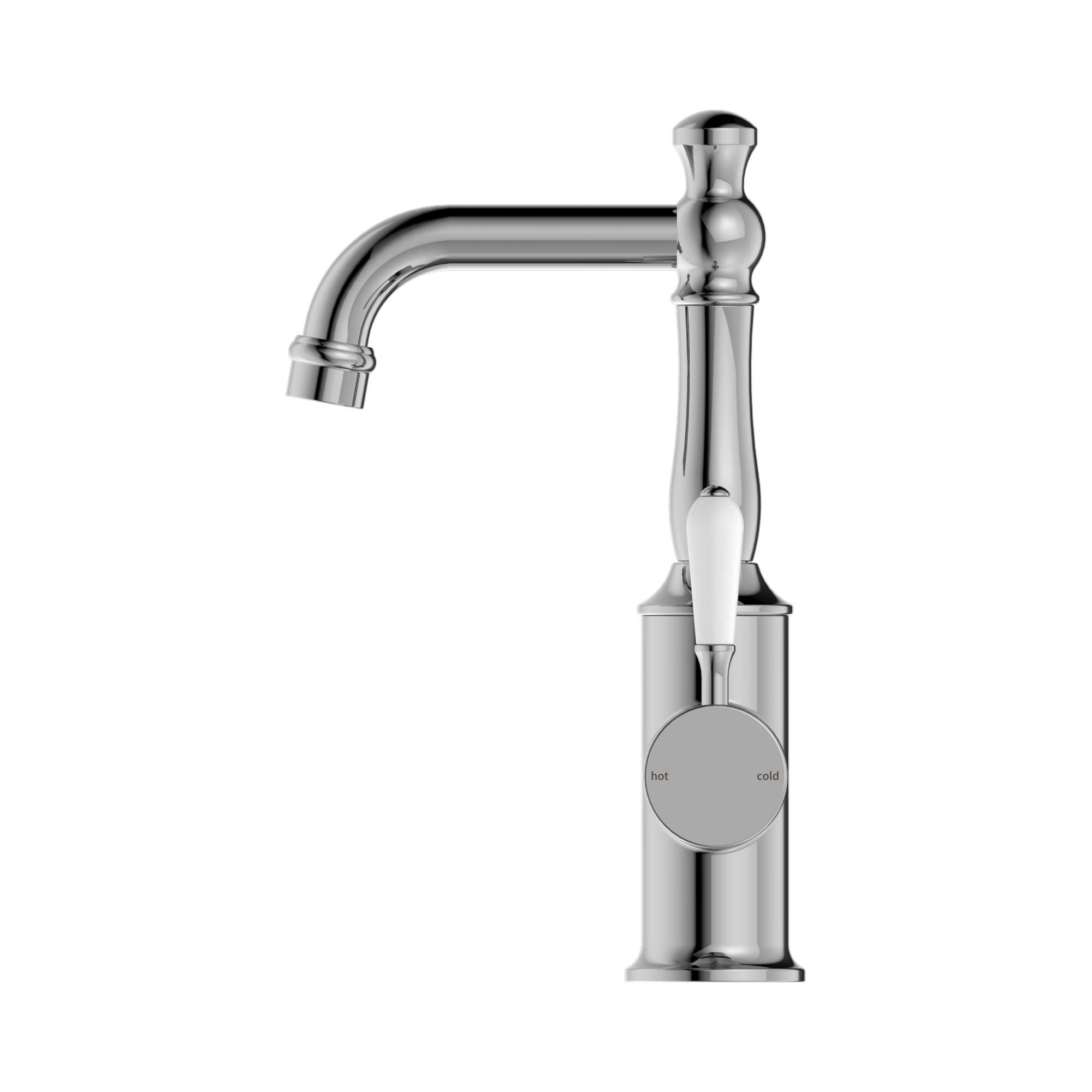 NR69210101 CH York Basin Mixer With White Porcelain Lever Chrome image 3