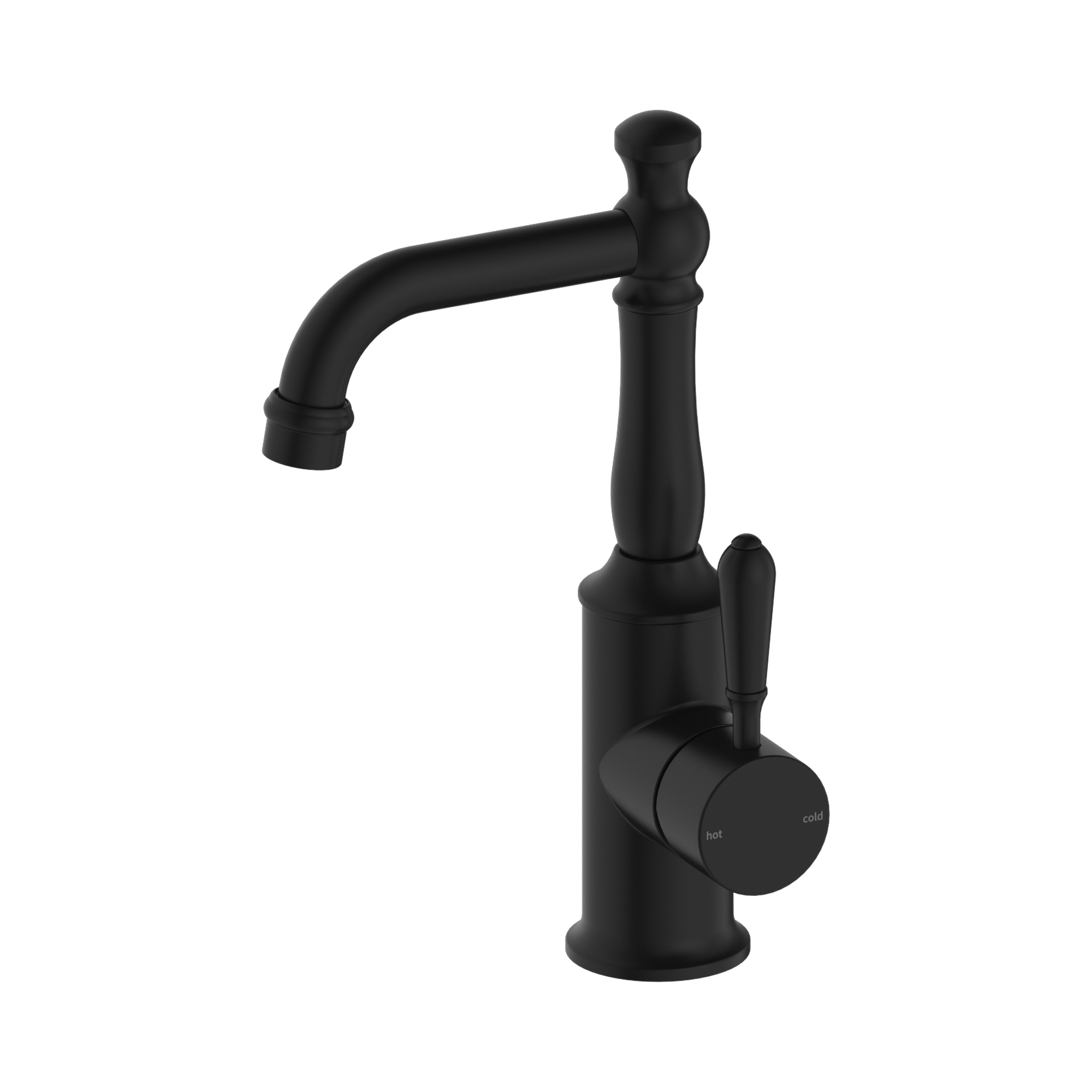 NR69210102 MB York Basin Mixer With Metal Lever Matte Black image 1