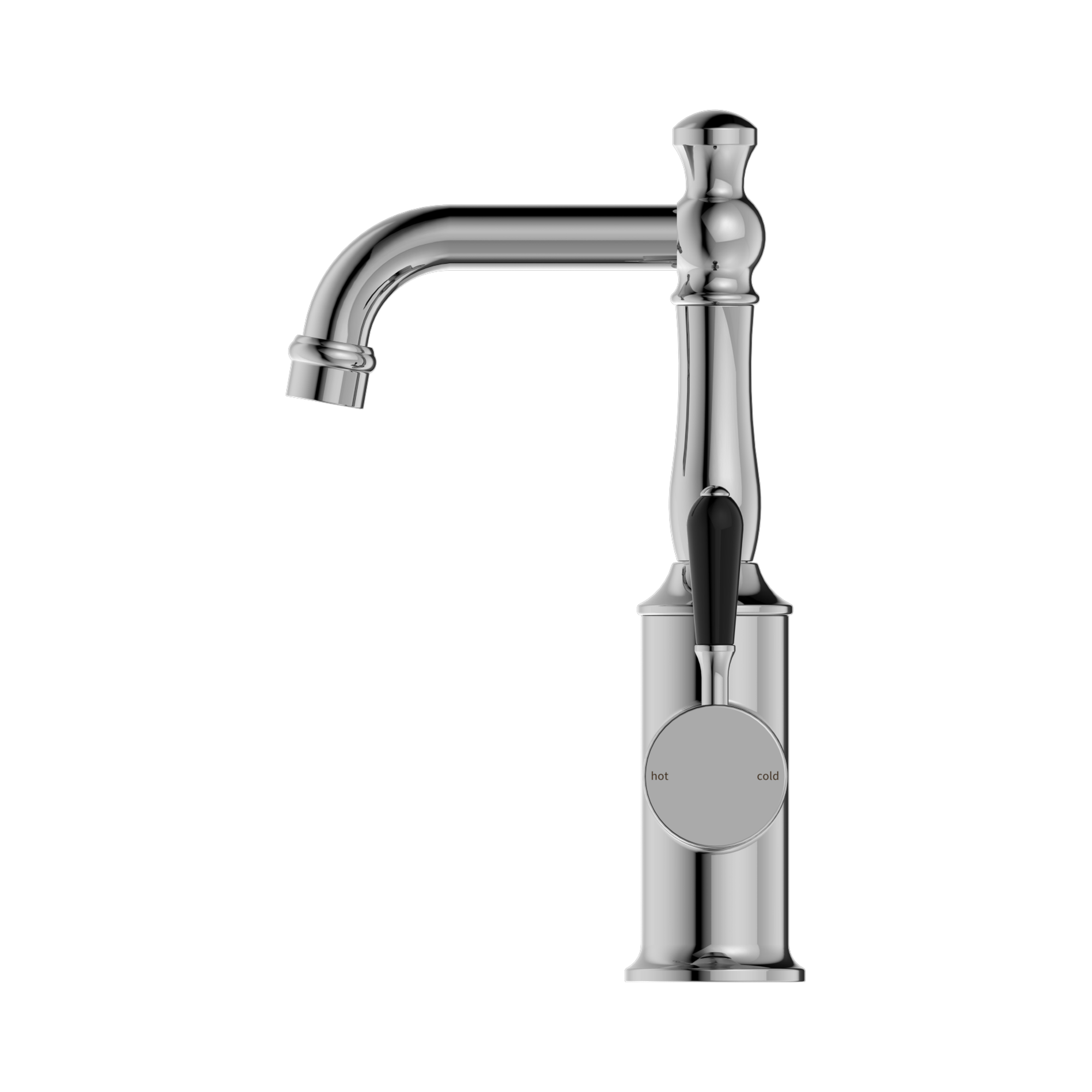 NR69210103 CH York Basin Mixer With Black Porcelain Lever Chrome image 3