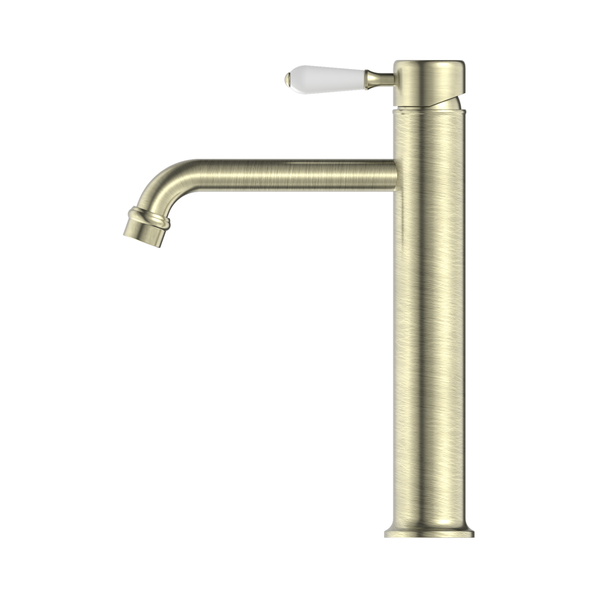 NR692101a01 AB York Straight Tall Basin Mixer With White Porcelain Lever Aged Brass image 3
