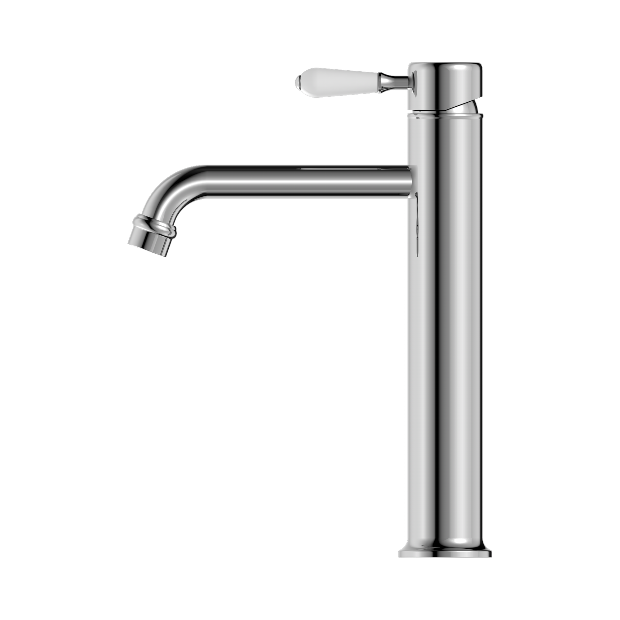 NR692101a01 CH York Straight Tall Basin Mixer With White Porcelain Lever Chrome image 3