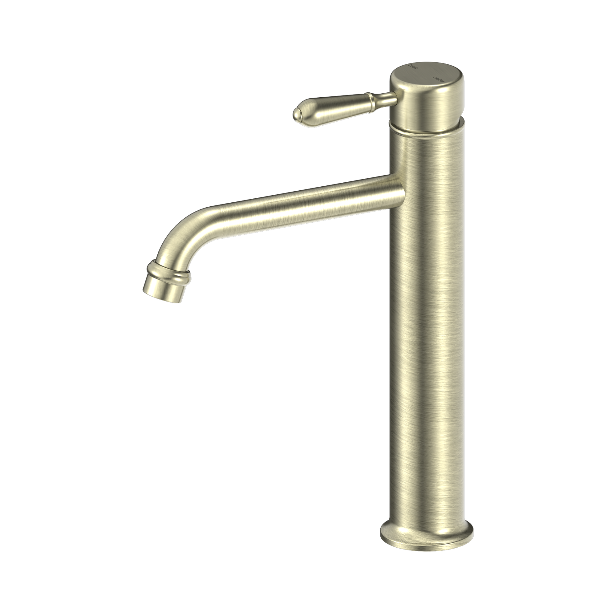 NR692101a02 AB York Straight Tall Basin Mixer With Metal Lever Aged Brass image 1