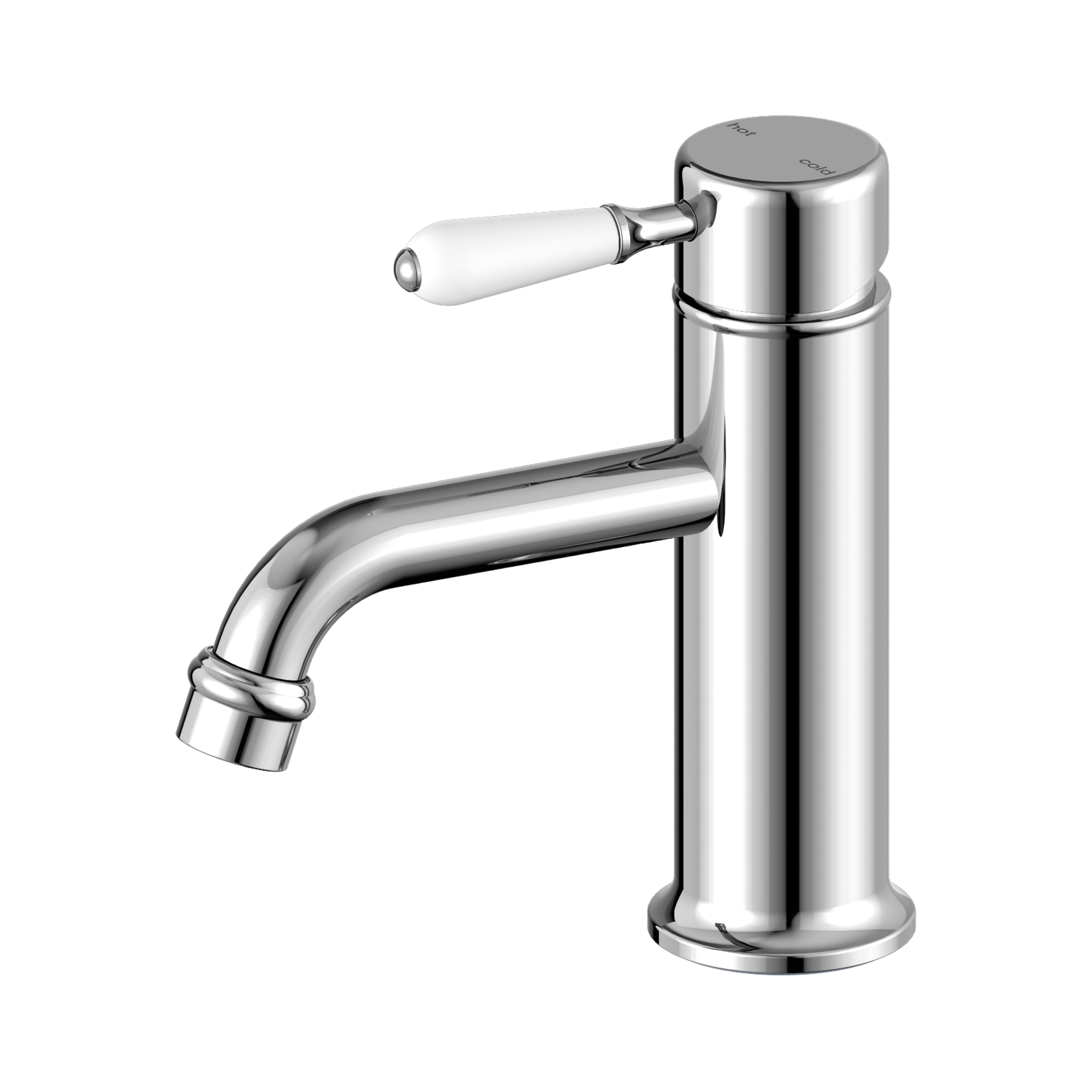 NR692101b01 CH York Straight Basin Mixer With White Porcelain Lever Chrome image 1