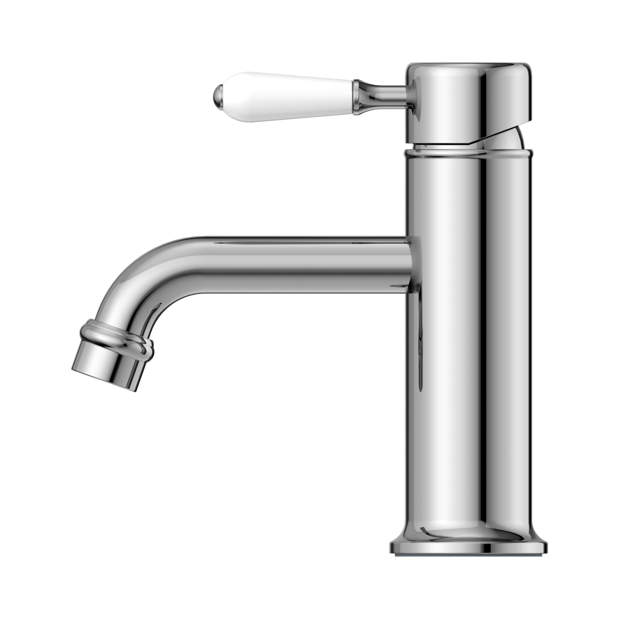 NR692101b01 CH York Straight Basin Mixer With White Porcelain Lever Chrome image 2