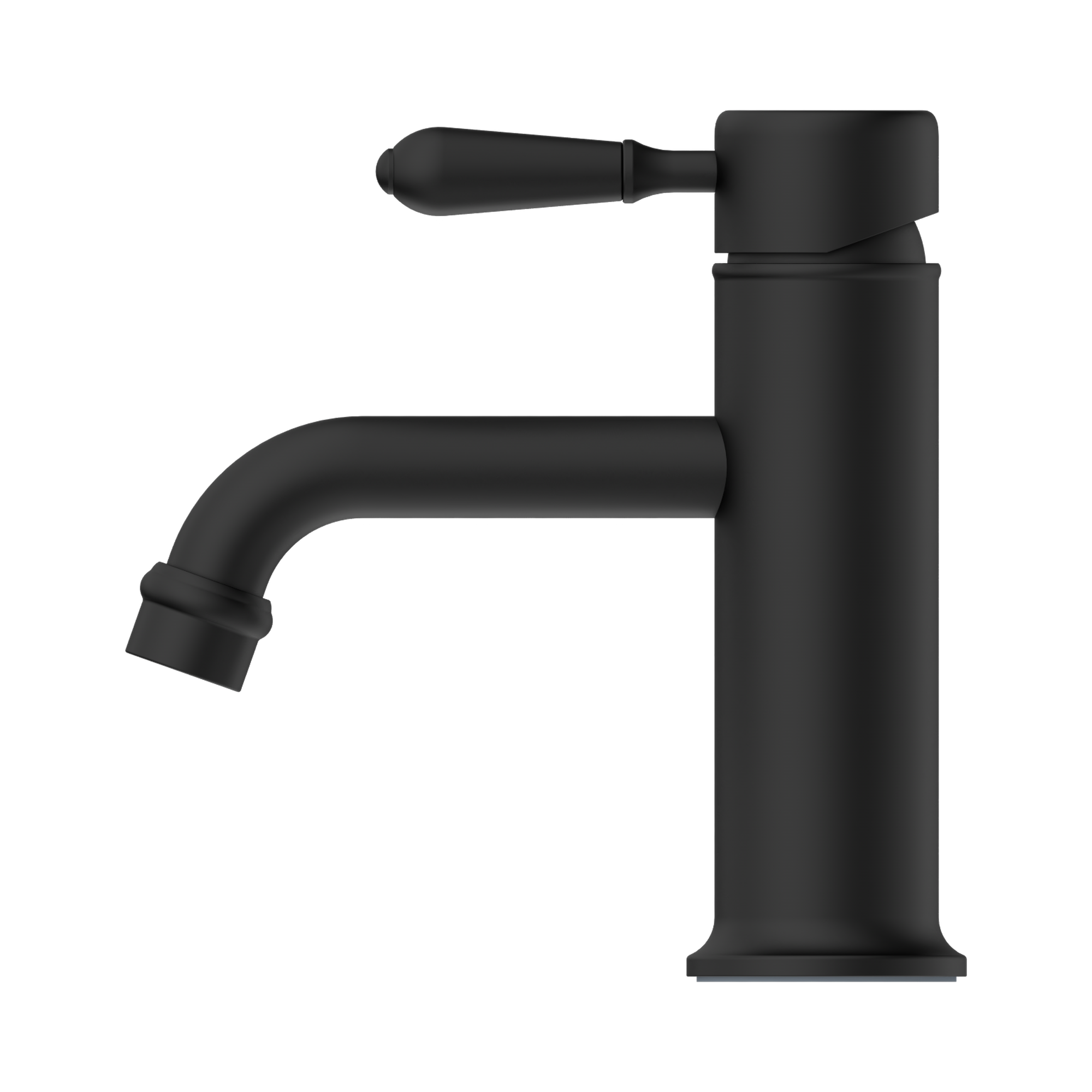 NR692101b02 MB York Straight Basin Mixer With Metal Lever Matte Black image 2