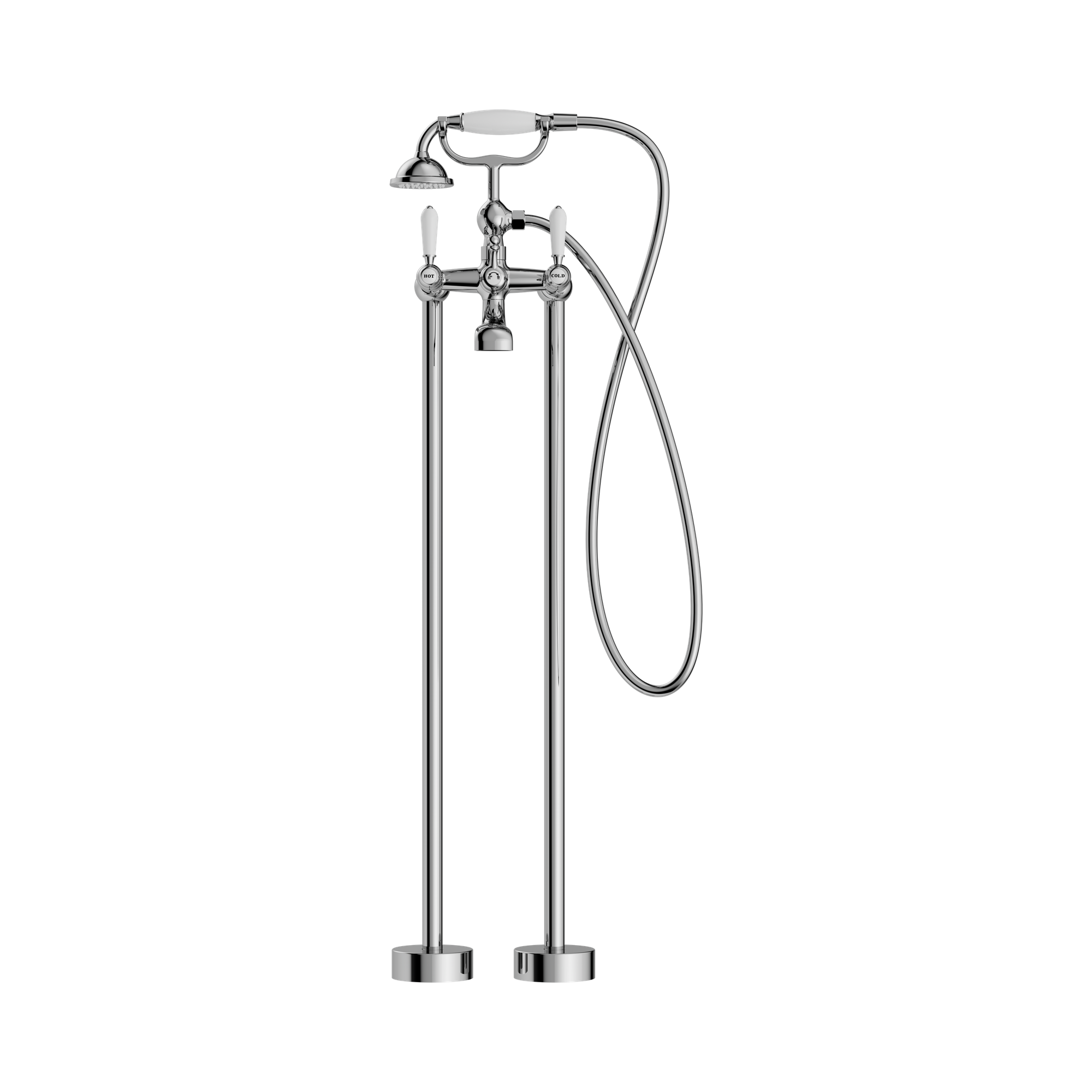 NR692103a01 CH York Freestanding Bath Set With White Porcelain Hand Shower Chrome image 2