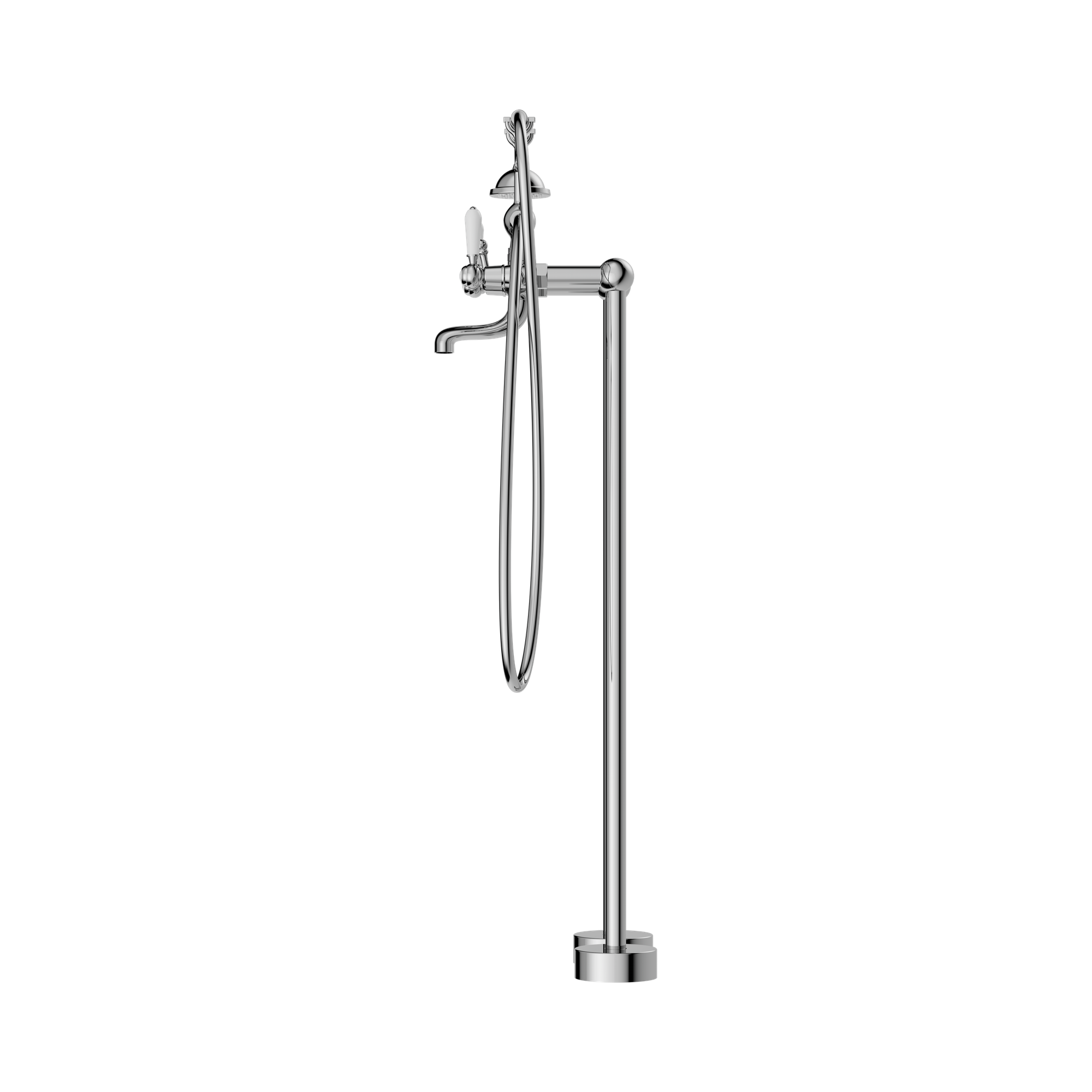 NR692103a01 CH York Freestanding Bath Set With White Porcelain Hand Shower Chrome image 3