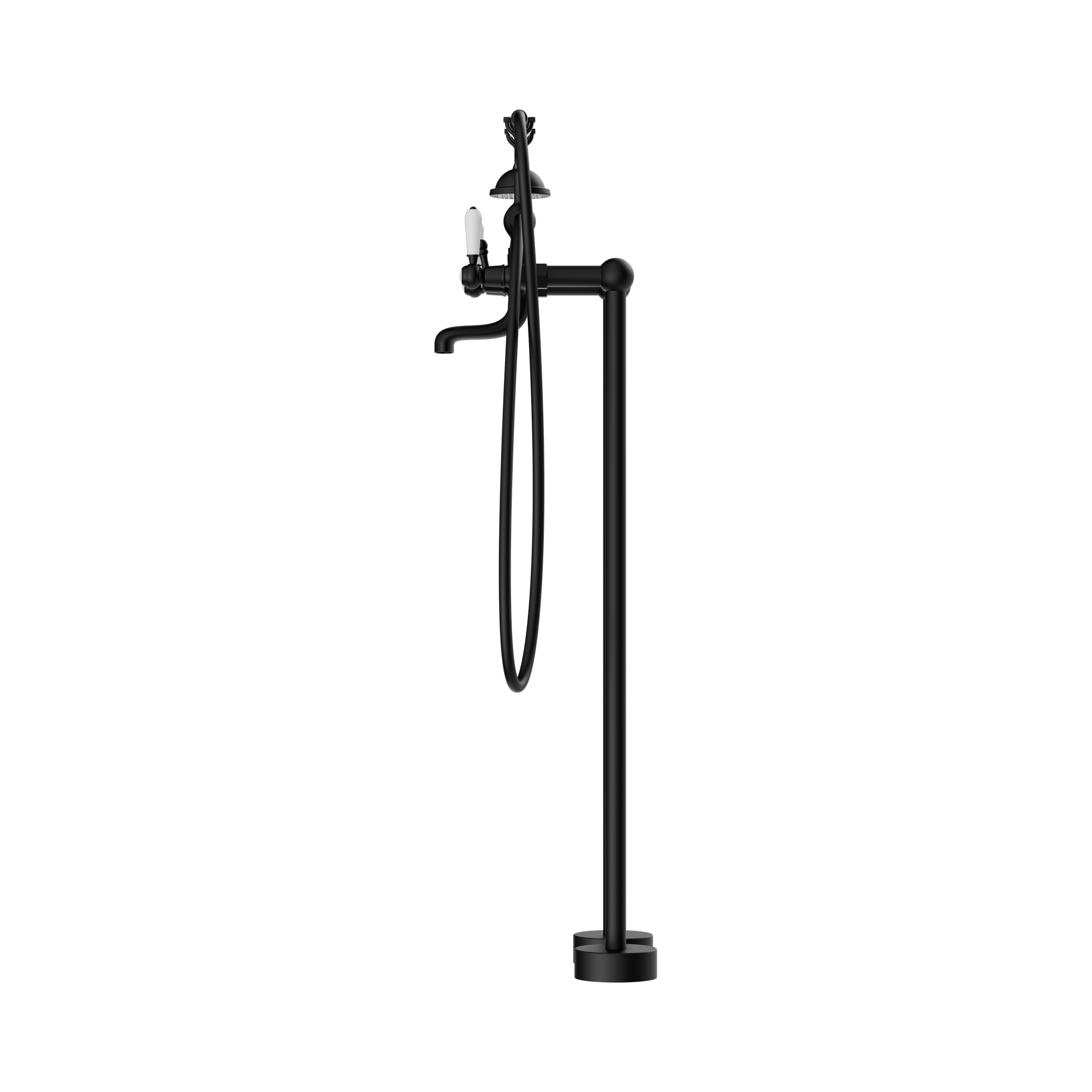 NR692103a01 MB York Freestanding Bath Set With White Porcelain Hand Shower Matte Black image 3