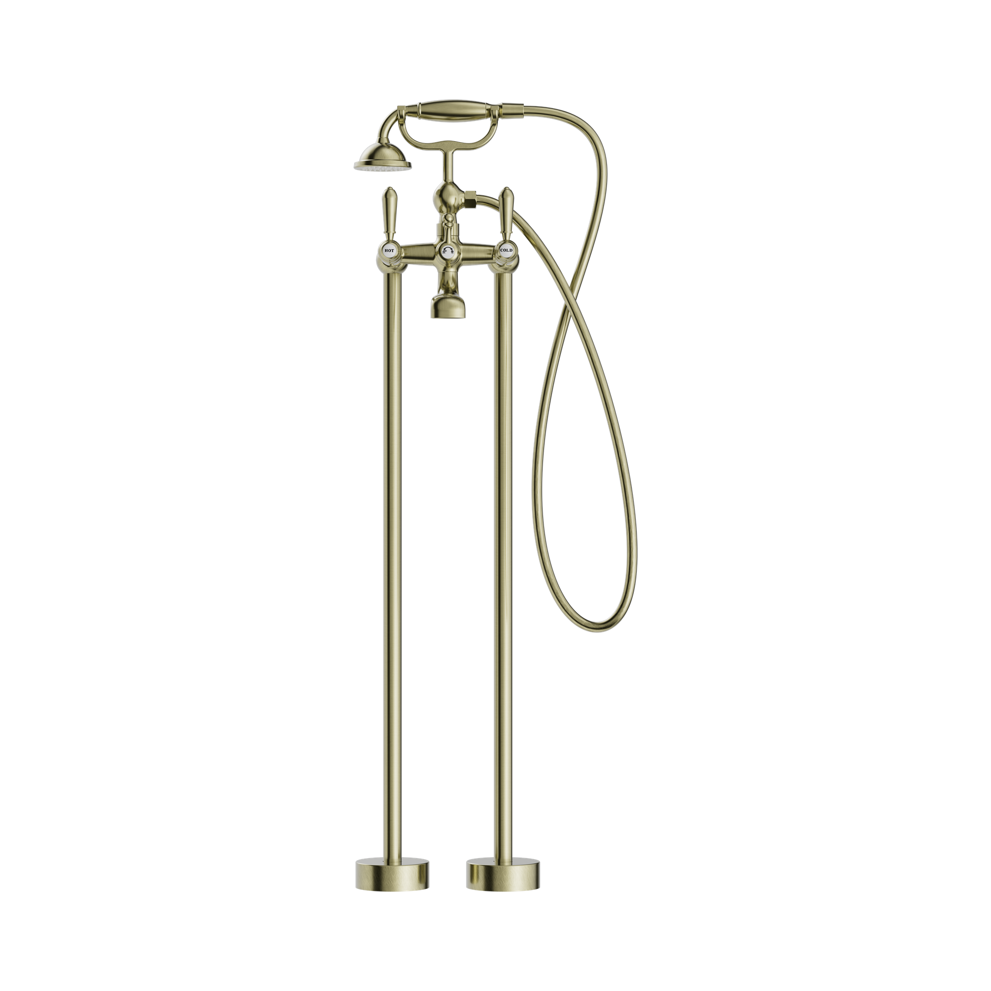 NR692103a02 AB York Freestanding Bath Set With Metal Hand Shower Aged Brass image 2