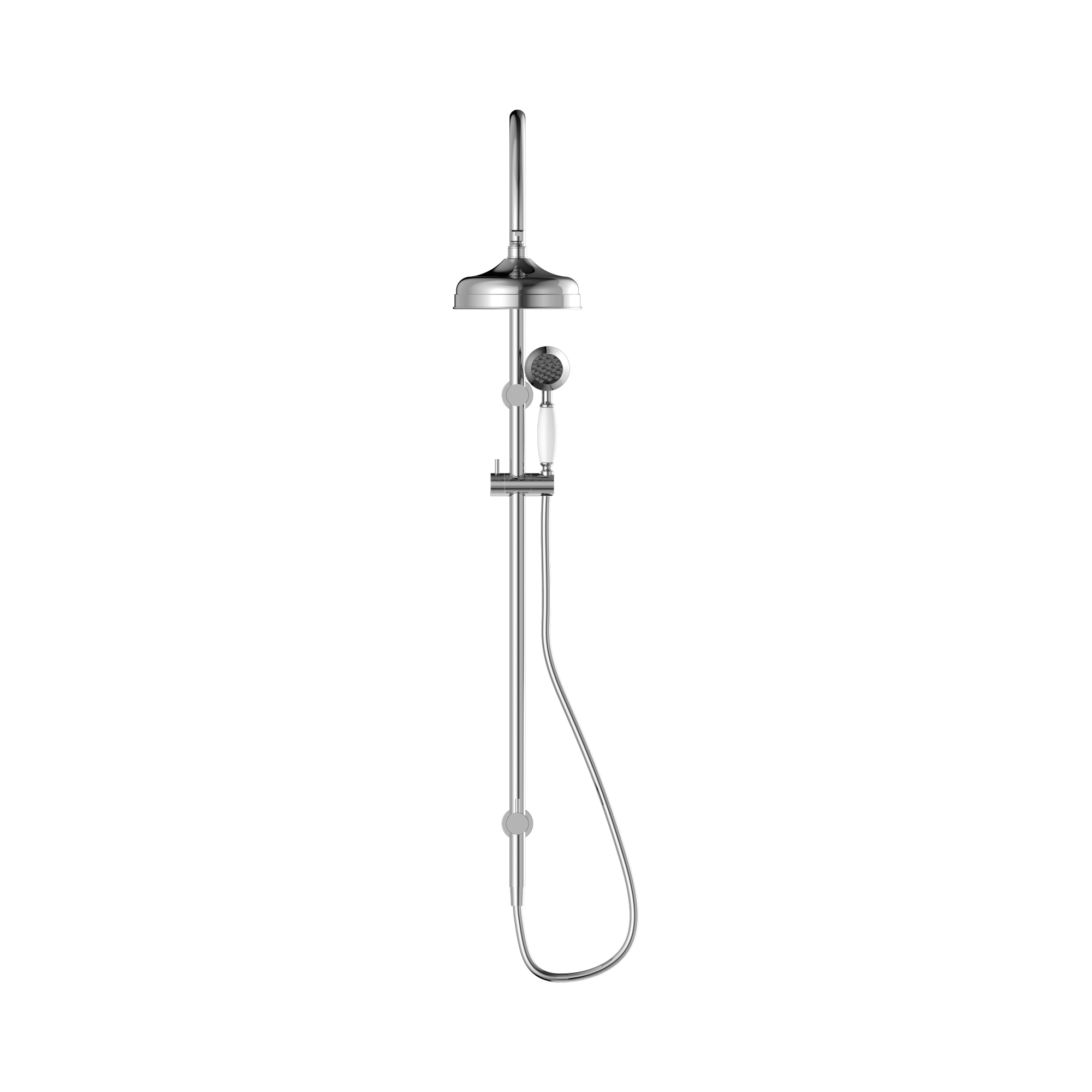 NR69210501 CH York Twin Shower With White Porcelain Hand Shower Chrome image 2