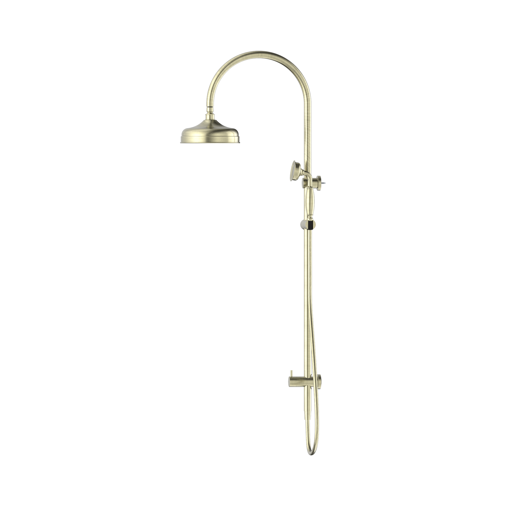 NR69210502 AB York Twin Shower With Metal Hand Shower Aged Brass image 3