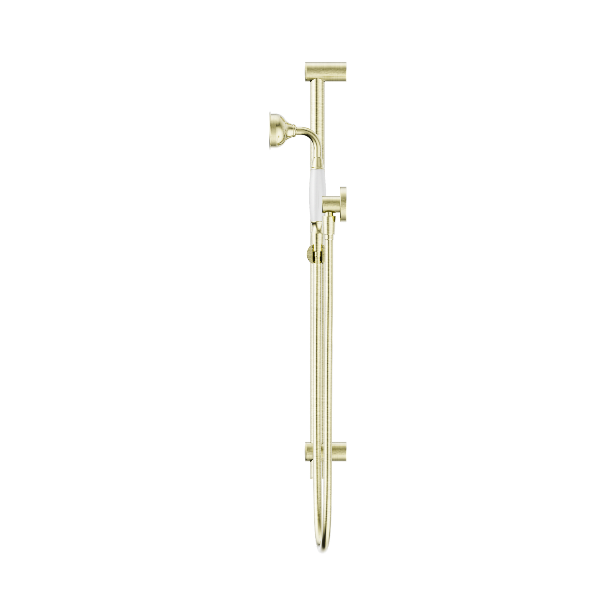 NR692105a01 AB York Shower Rail With White Porcelain Hand Shower Aged Brass image 3