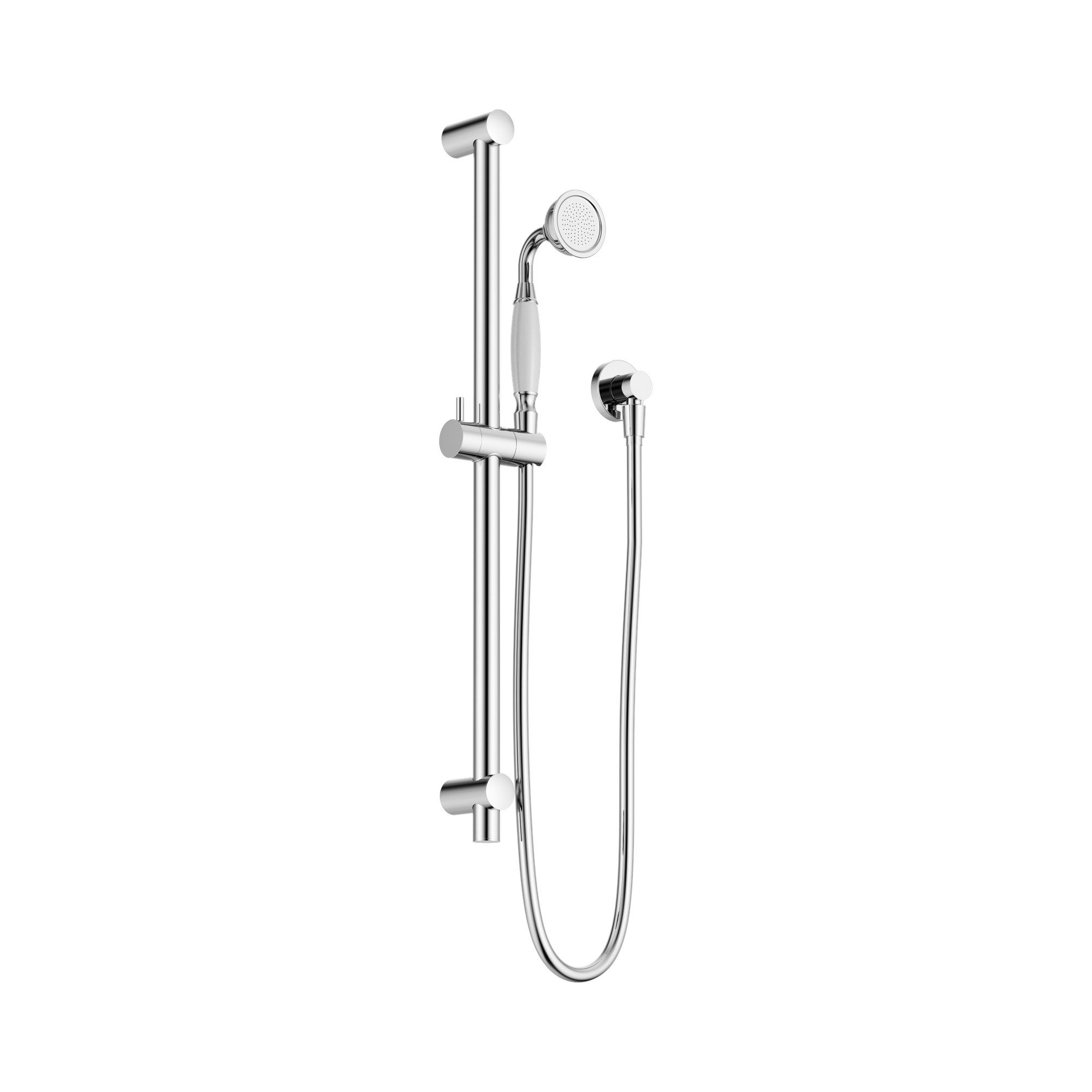 NR692105a01 CH York Shower Rail With White Porcelain Hand Shower Chrome image 1