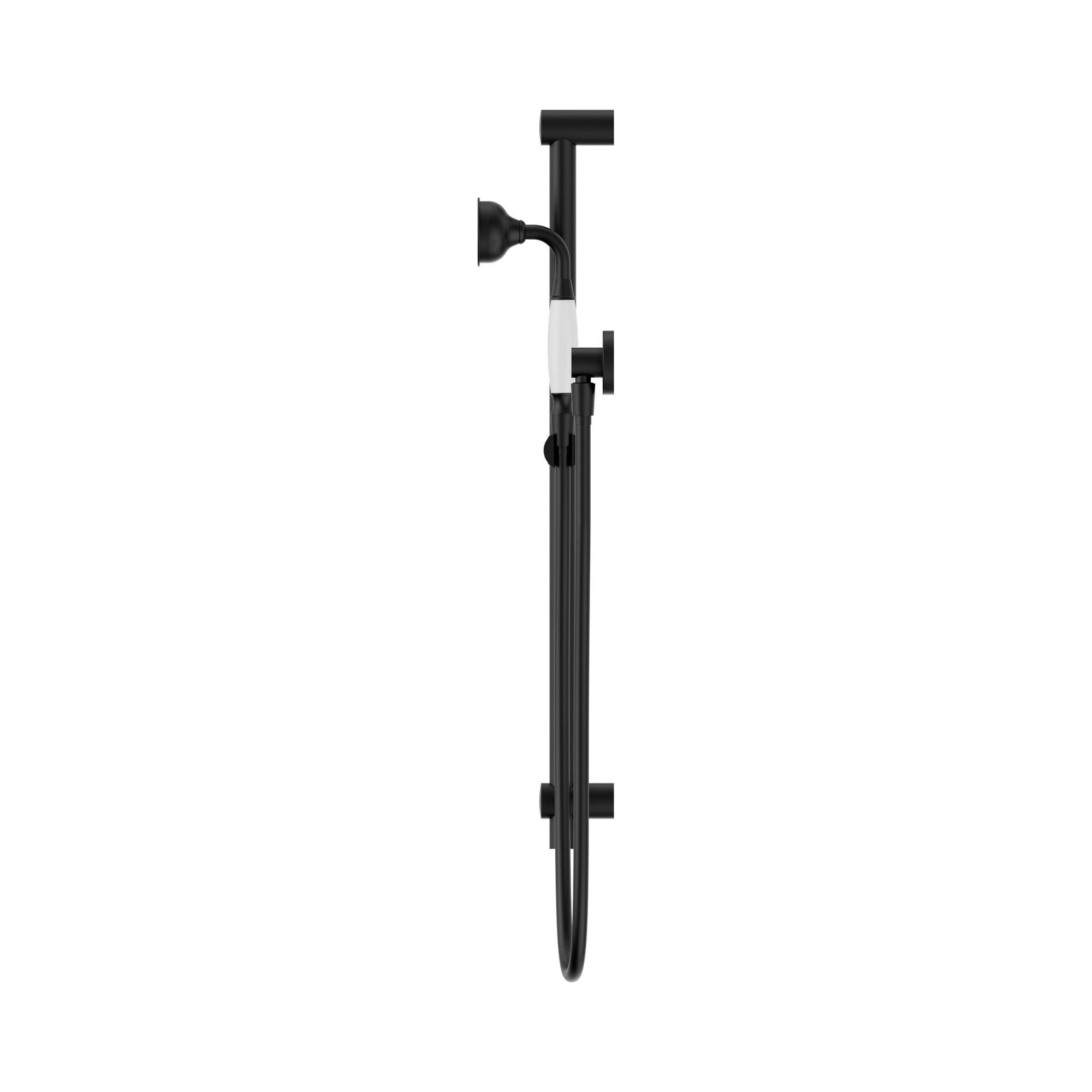 NR692105a01 MB York Shower Rail With White Porcelain Hand Shower Matte Black image 3