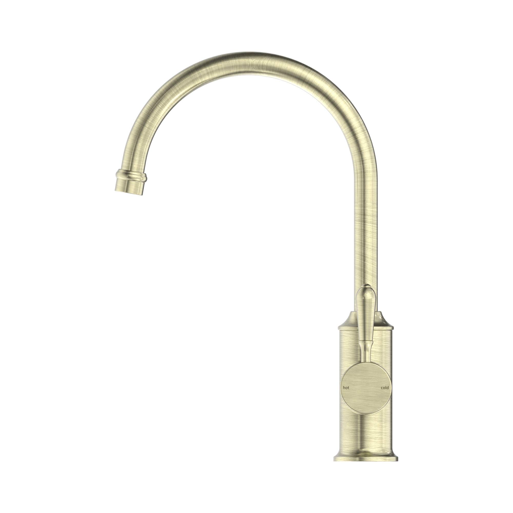 NR69210602 AB York Kitchen Mixer Gooseneck Spout With Metal Lever Aged Brass image 3