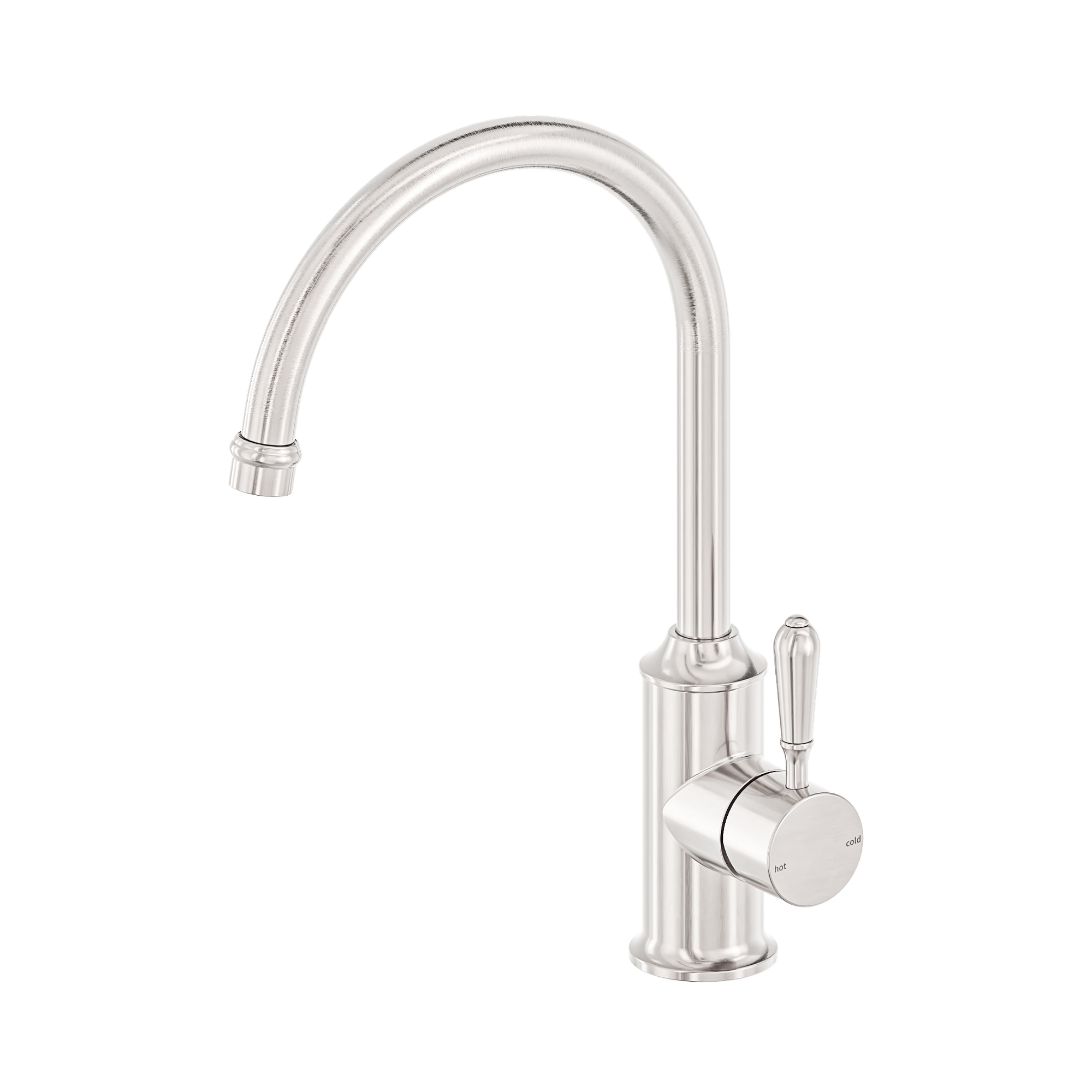 NR69210602 BN York Kitchen Mixer Gooseneck Spout With Metal Lever Brushed Nickel image 1