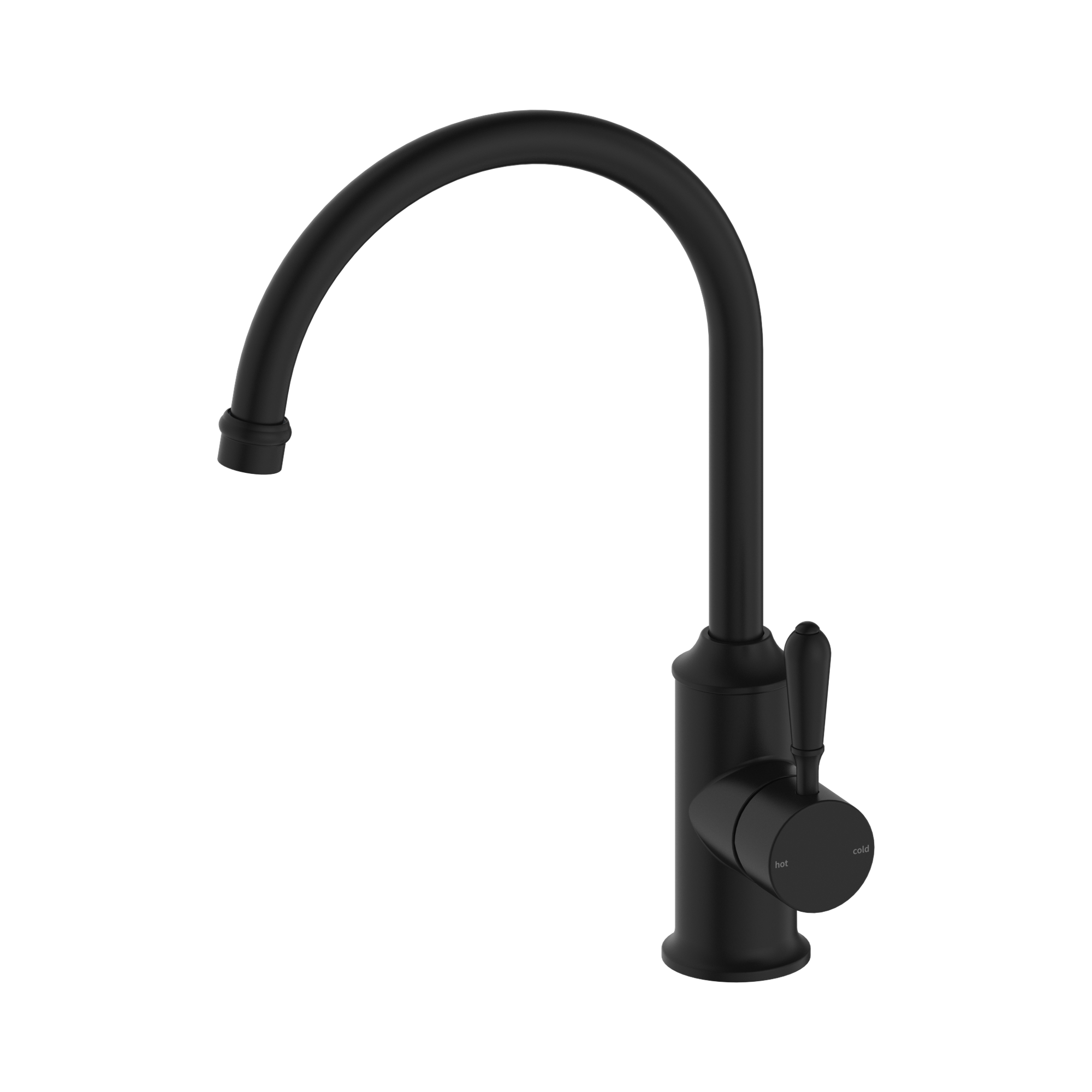 NR69210602 MB York Kitchen Mixer Gooseneck Spout With Metal Lever Matte Black image 1