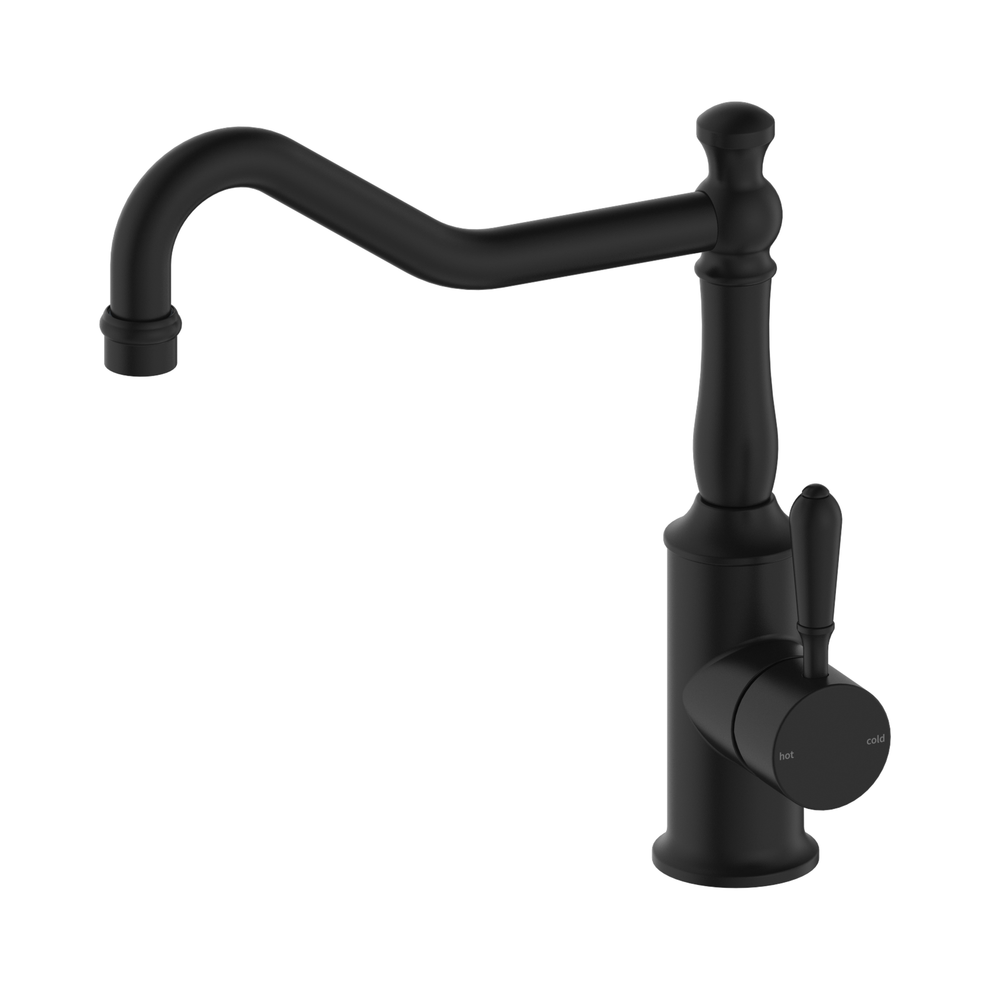 NR69210702 MB York Kitchen Mixer Hook Spout With Metal Lever Matte Black image 1
