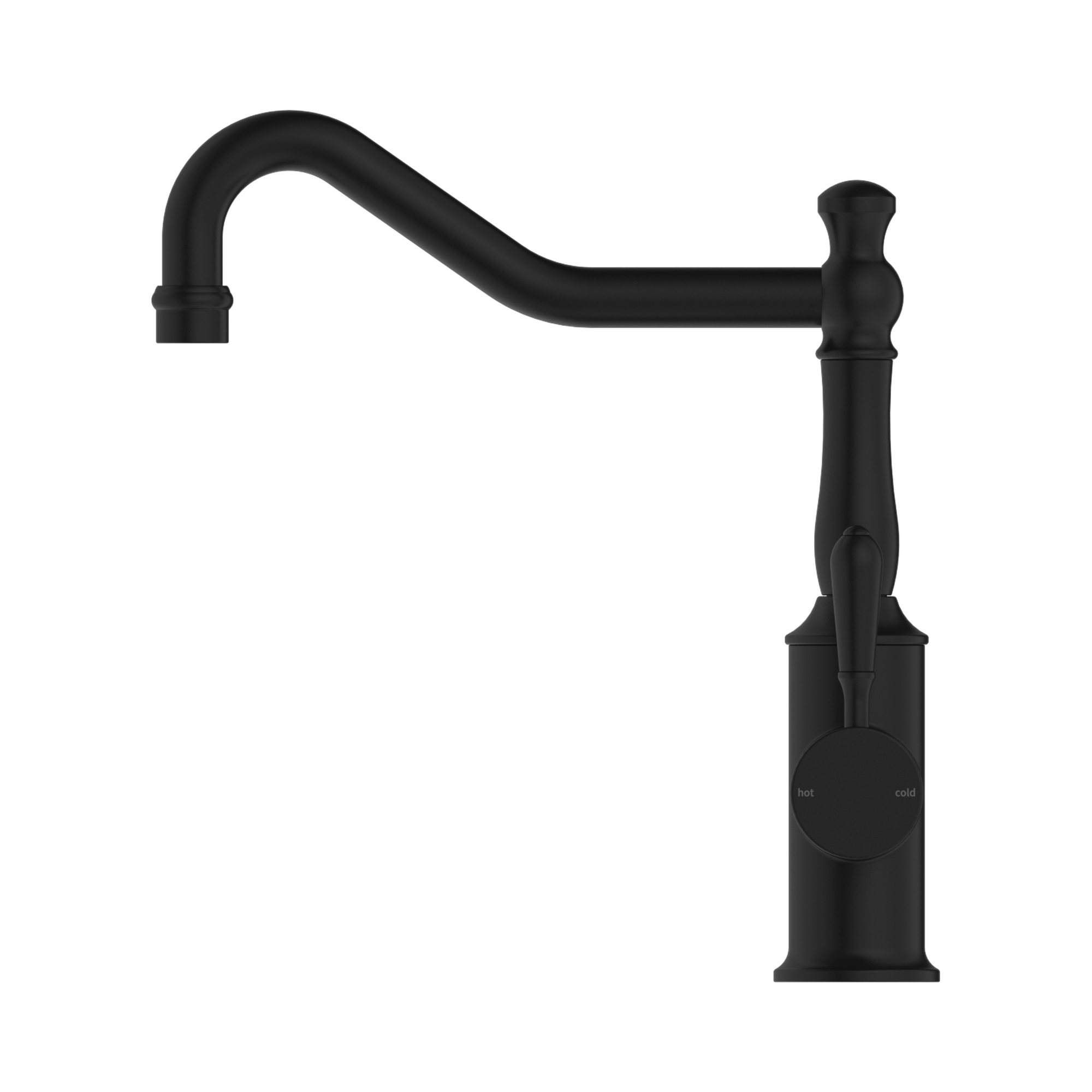 NR69210702 MB York Kitchen Mixer Hook Spout With Metal Lever Matte Black image 3