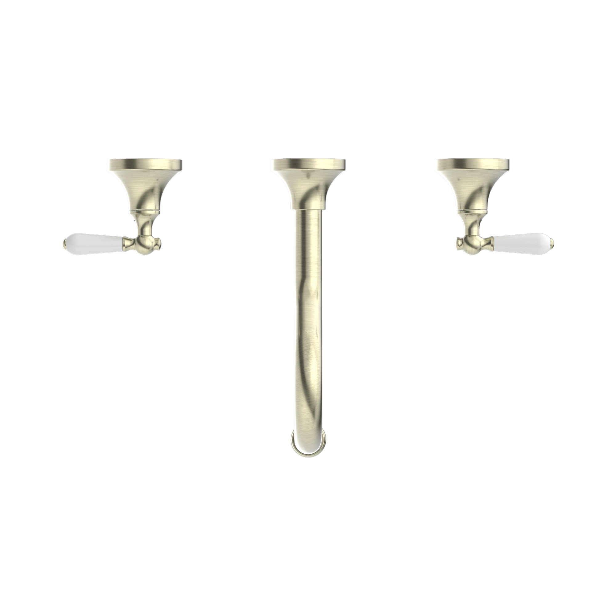 NR692107a01 AB York Wall Basin Set With White Porcelain Lever Aged Brass image 2