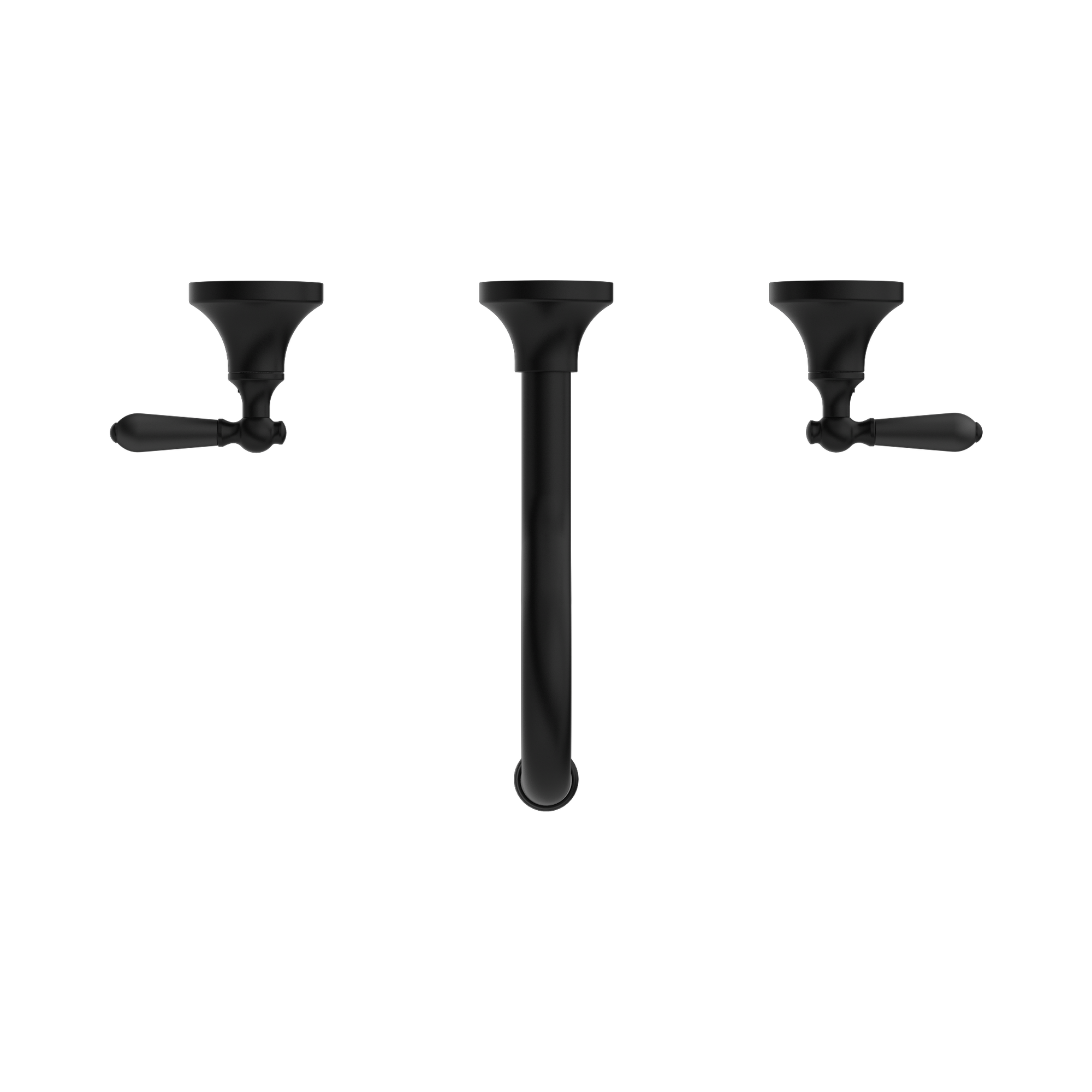 NR692107a02 MB York Wall Basin Set With Metal Lever Matte Black image 2
