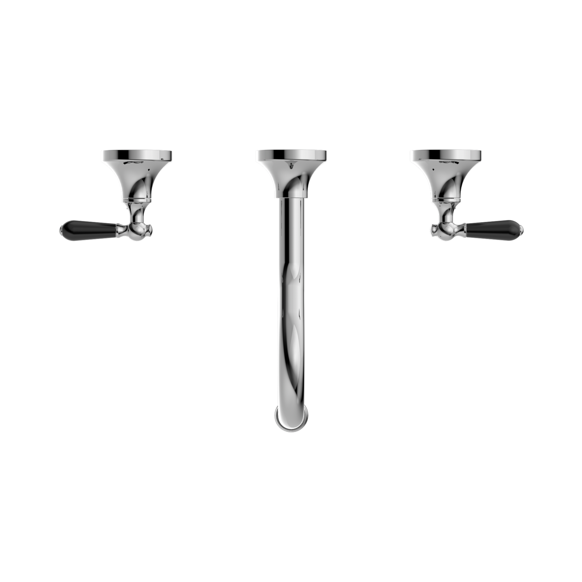 NR692107a03 CH York Wall Basin Set With Black Porcelain Lever Chrome image 2