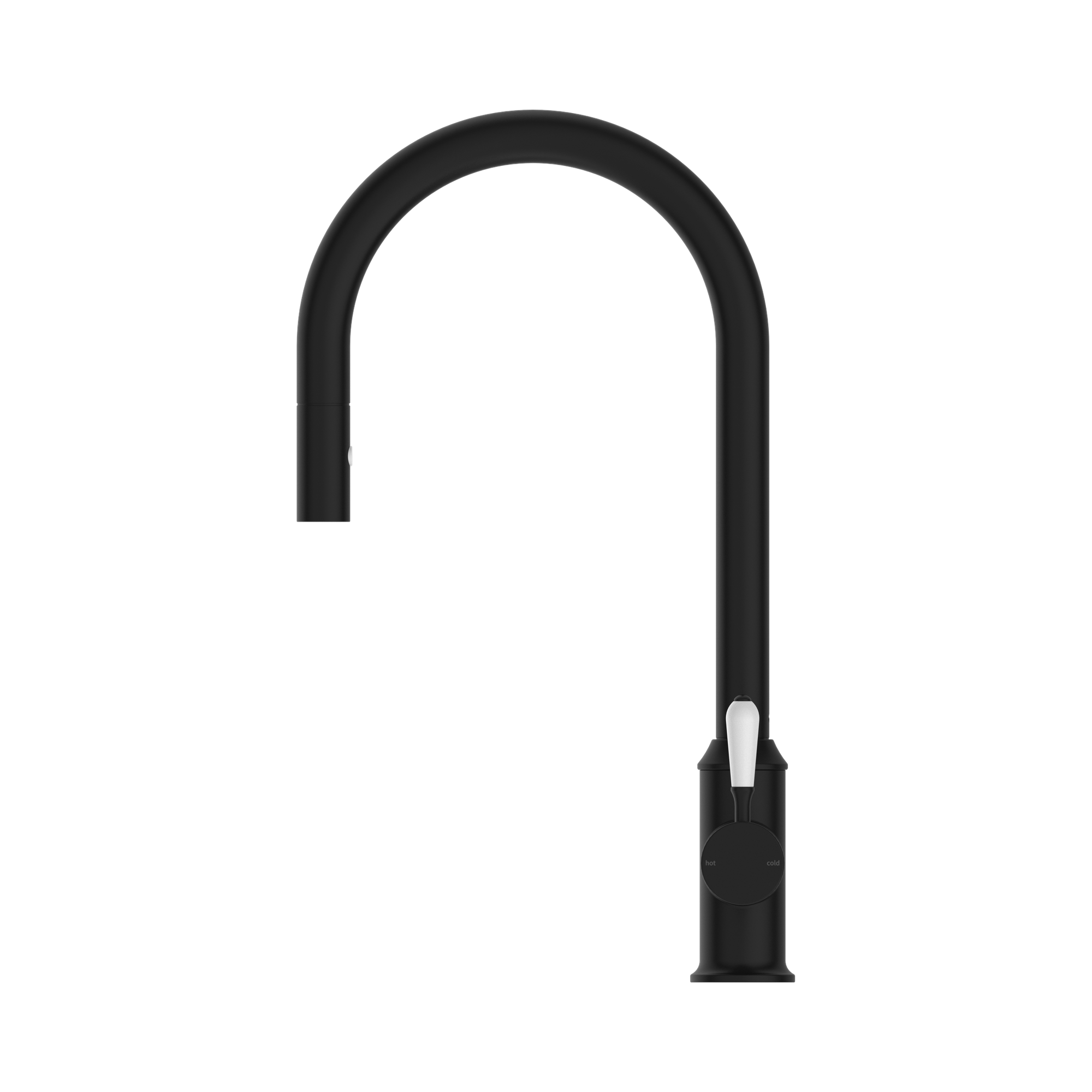 NR69210801 MB York Pull Out Sink Mixer With Vegie Spray Function With White Porcelain Lever Matte Black image 3