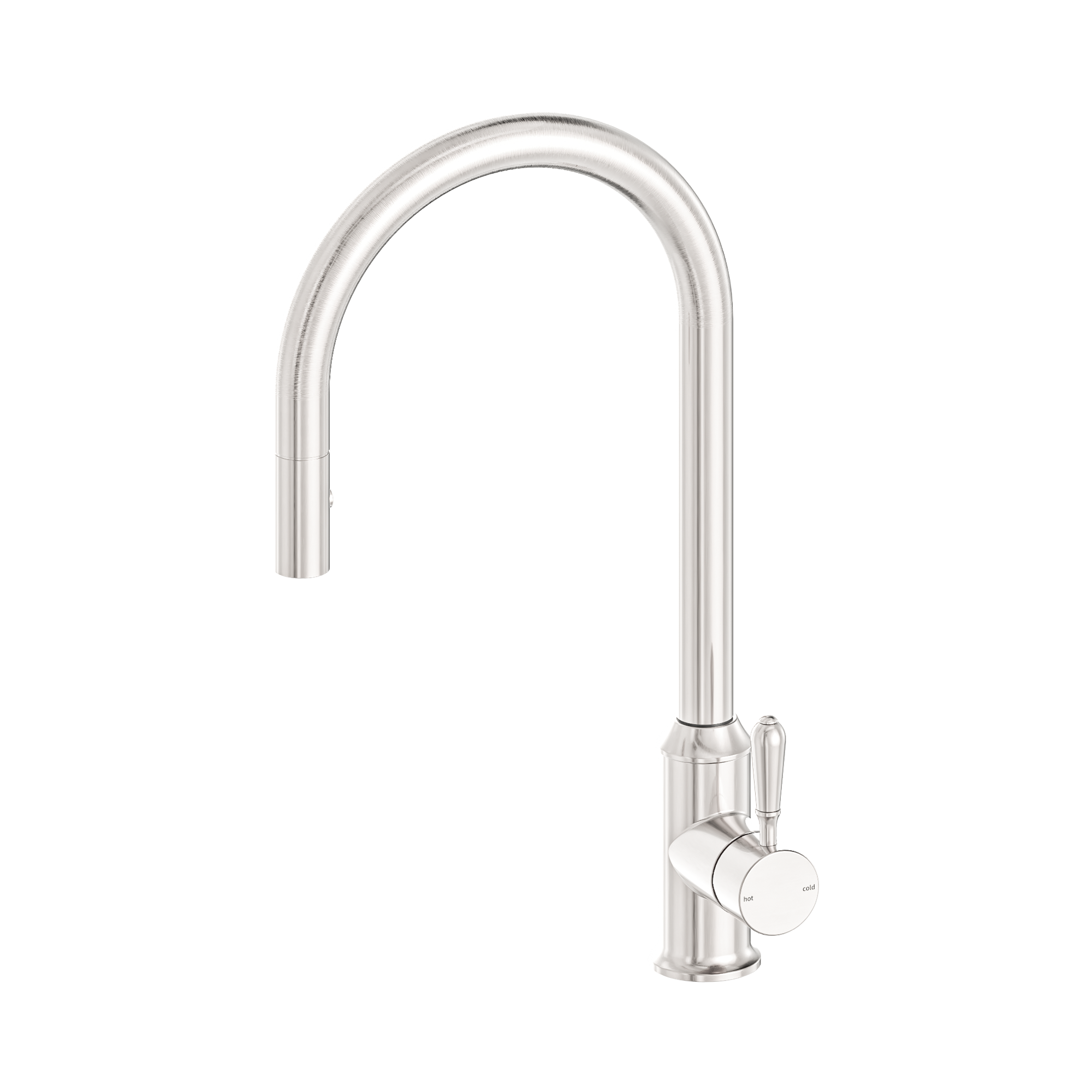 NR69210802 BN York Pull Out Sink Mixer With Vegie Spray Function With Metal Lever Brushed Nickel image 1
