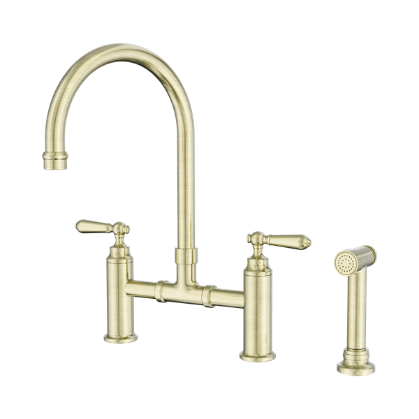 NR692108a AB York Bridge Kitchen Set With Hand Spray Aged Brass Thumb