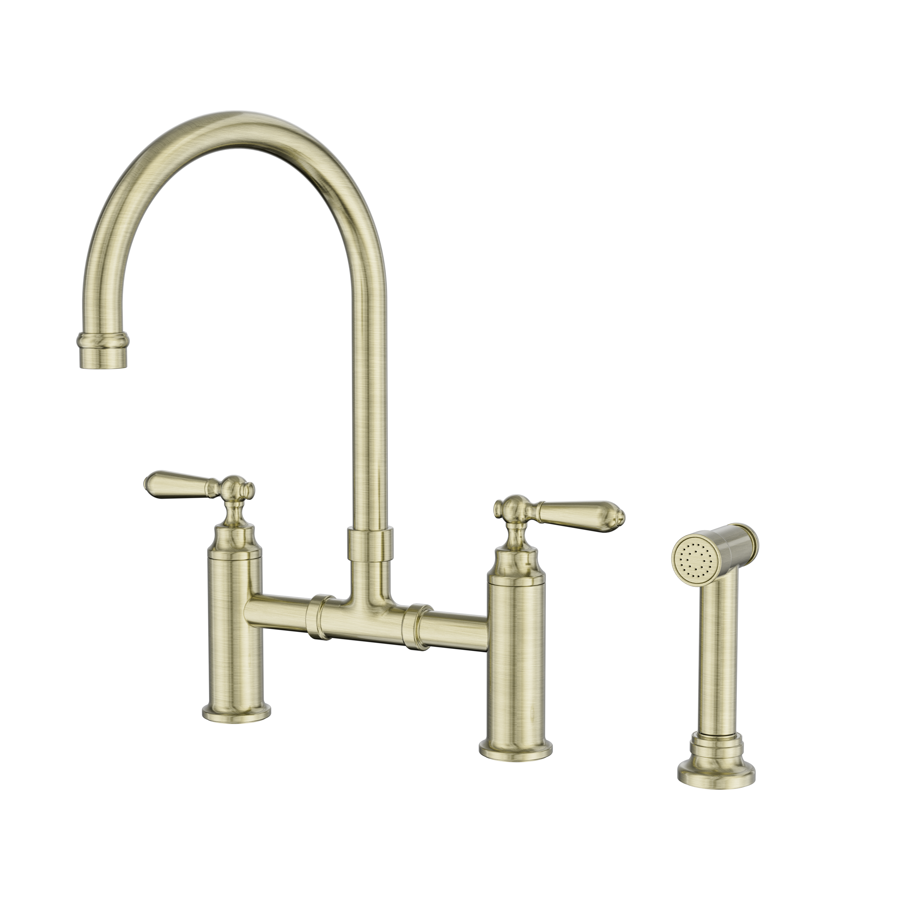 NR692108a AB York Bridge Kitchen Set With Hand Spray Aged Brass image 1