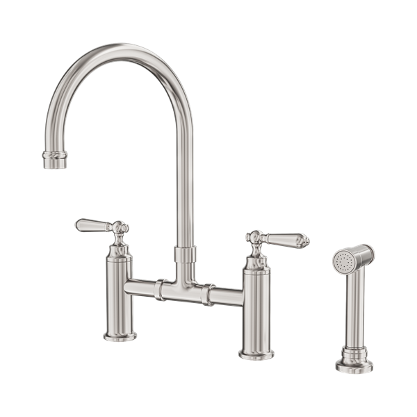 NR692108a BN York Bridge Kitchen Set With Hand Spray Brushed Nickel Thumb