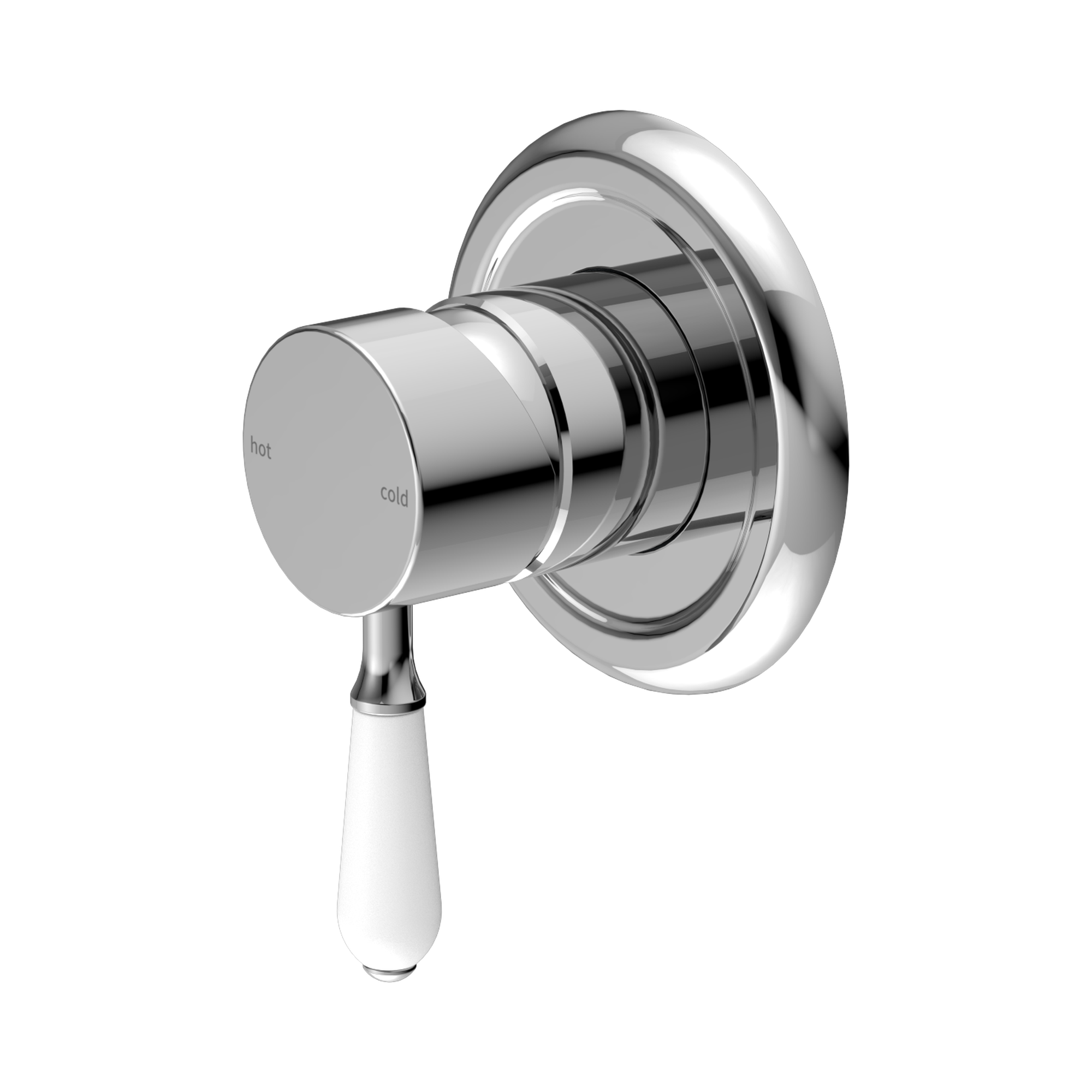 NR69210901 CH York Shower Mixer With White Porcelain Lever Chrome image 1