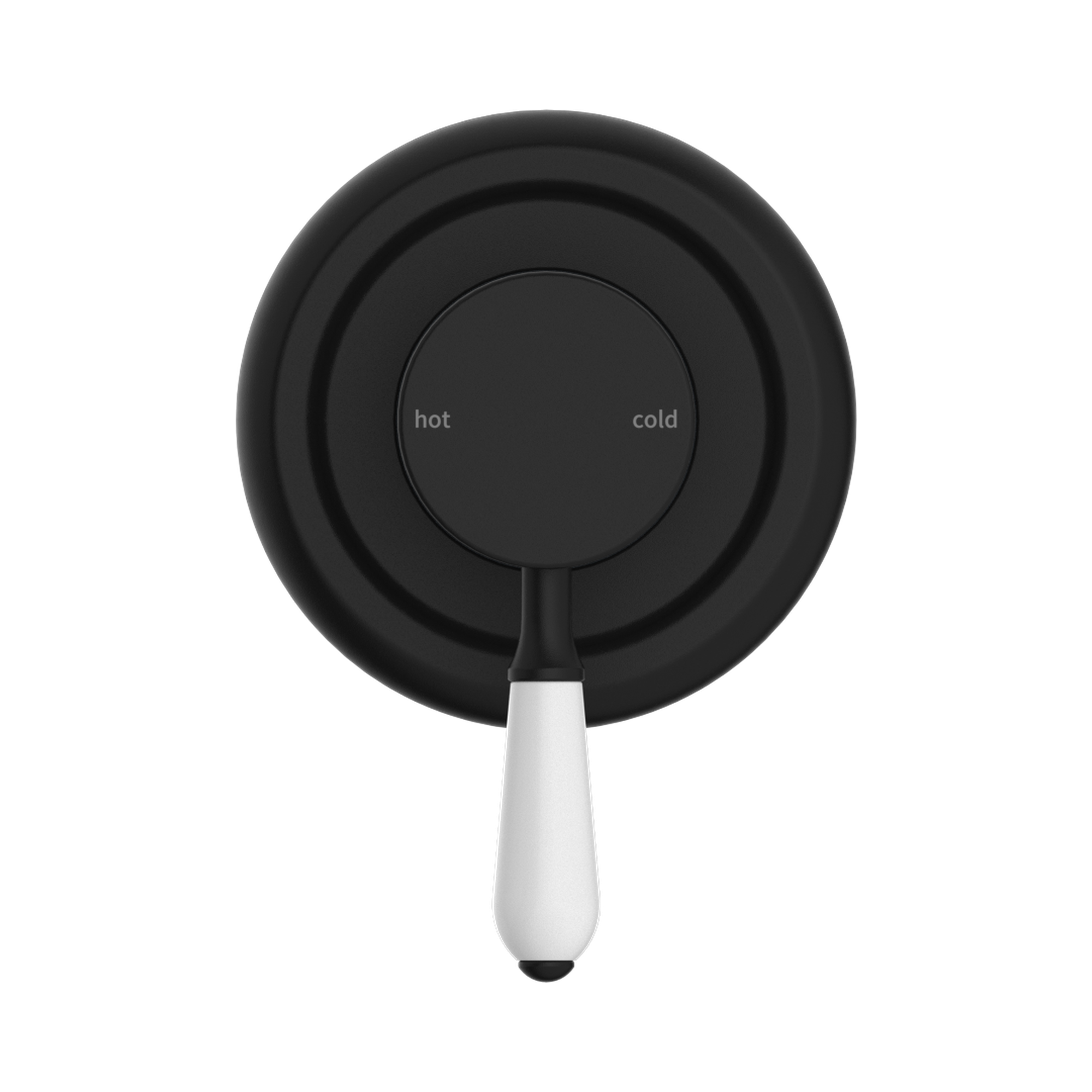 NR69210901 MB York Shower Mixer With White Porcelain Lever Matte Black image 2