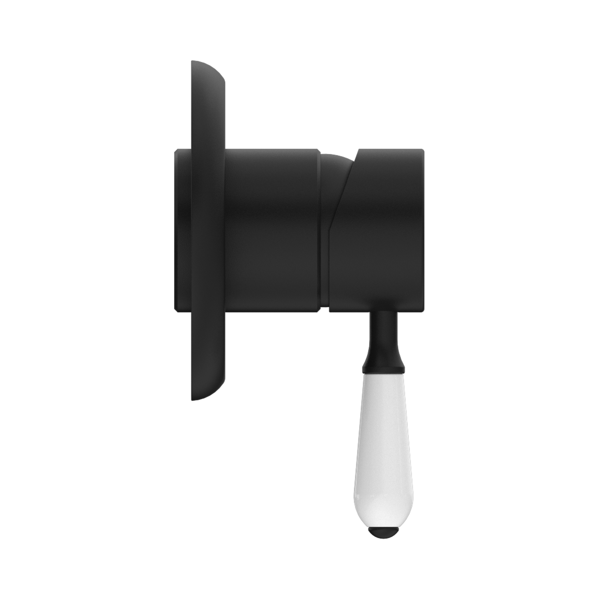 NR69210901 MB York Shower Mixer With White Porcelain Lever Matte Black image 3