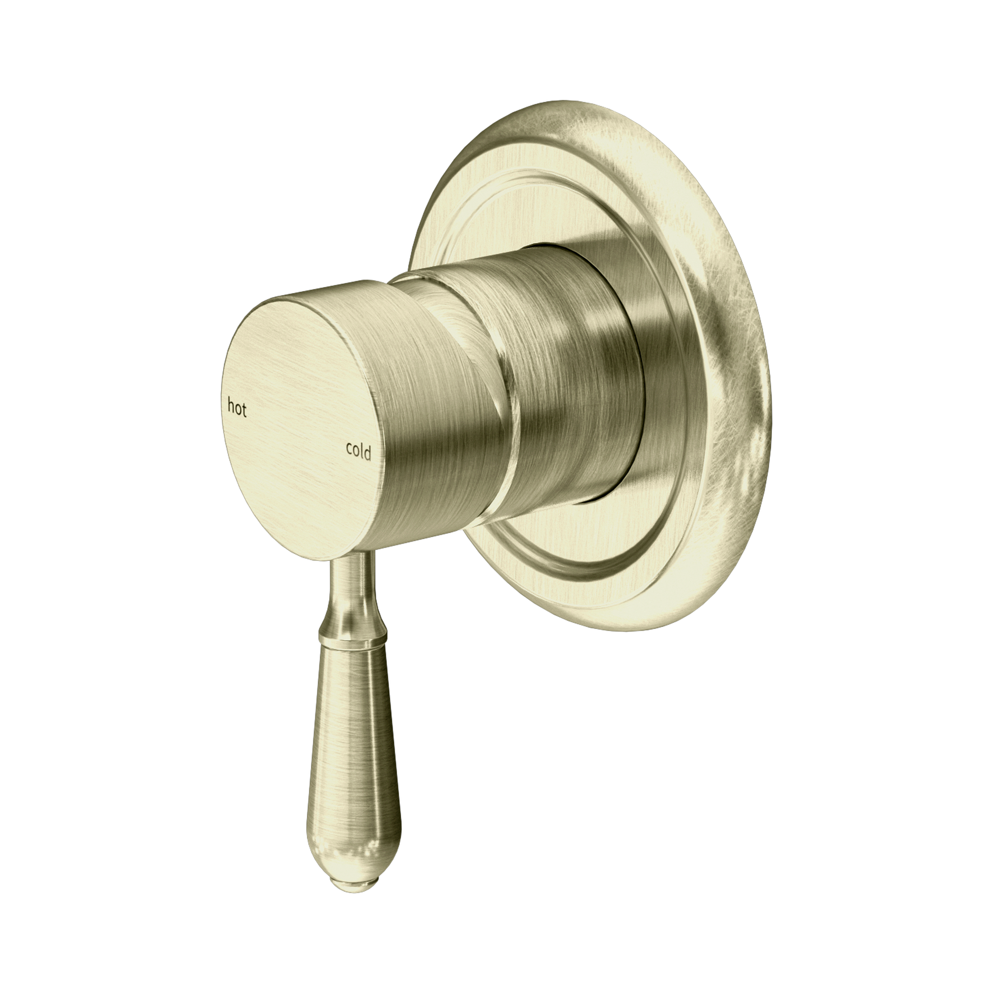 NR69210902 AB York Shower Mixer With Metal Lever Aged Brass image 1