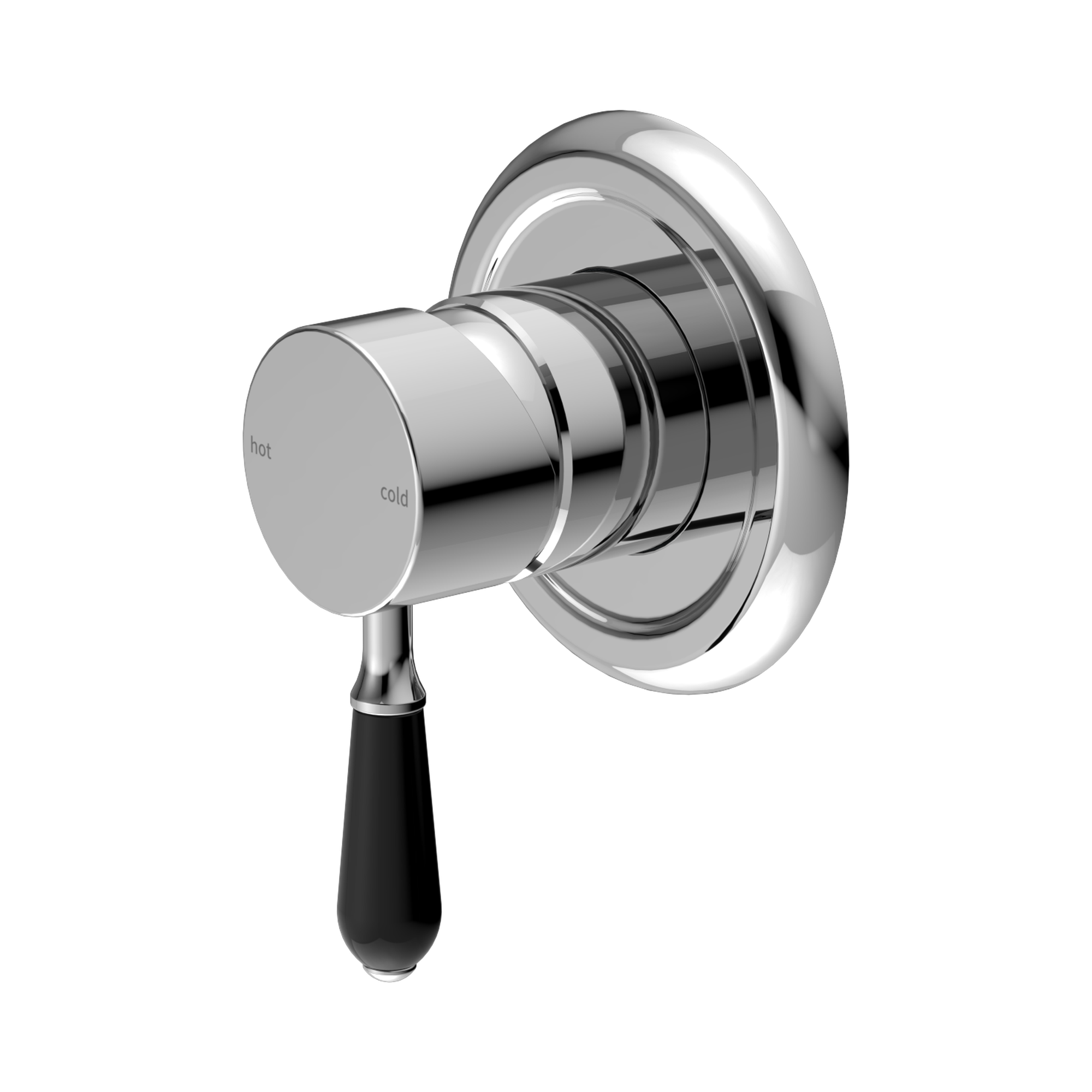 NR69210903 CH York Shower Mixer With Black Porcelain Lever Chrome image 1