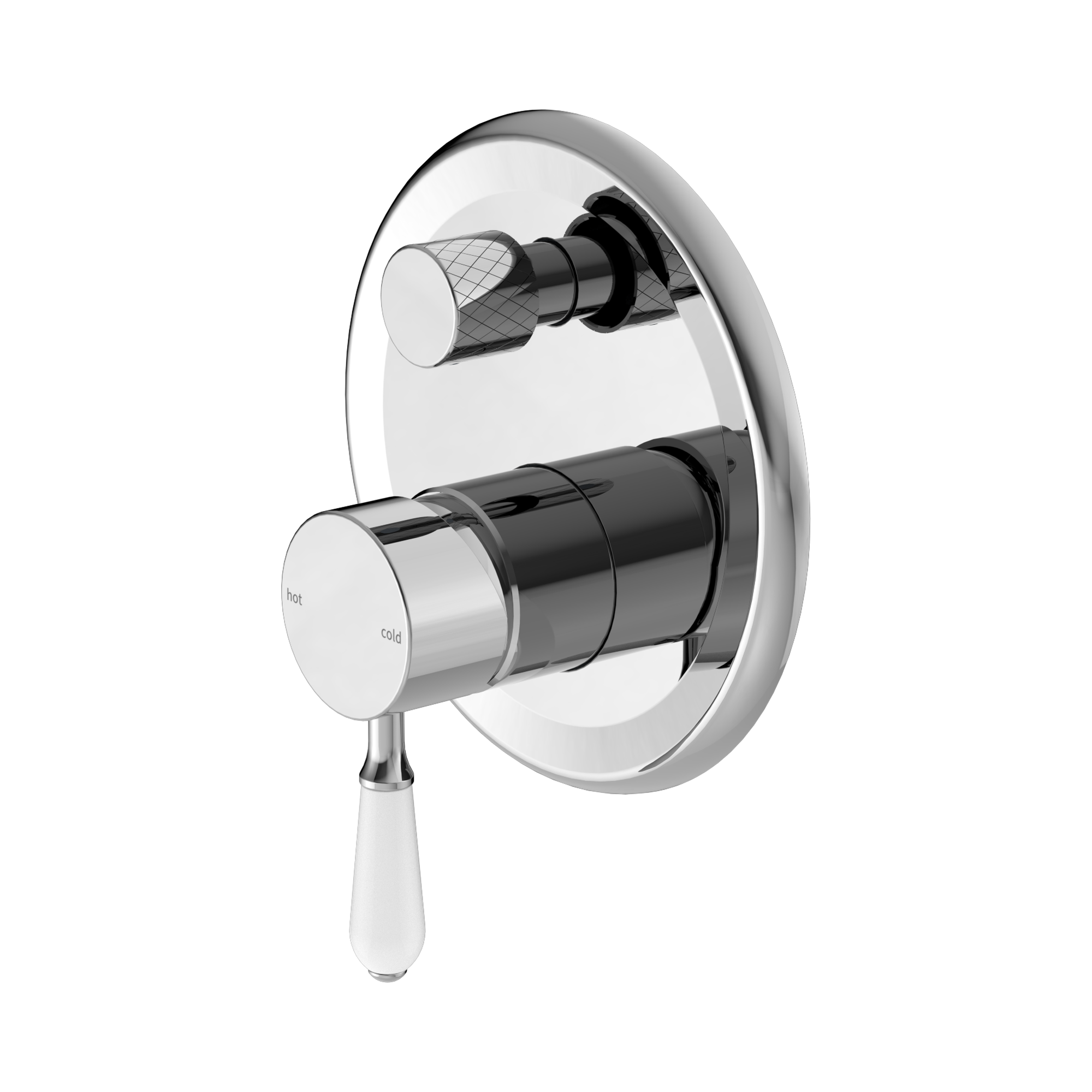 NR692109a01 CH York Shower Mixer With Divertor With White Porcelain Lever Chrome image 1