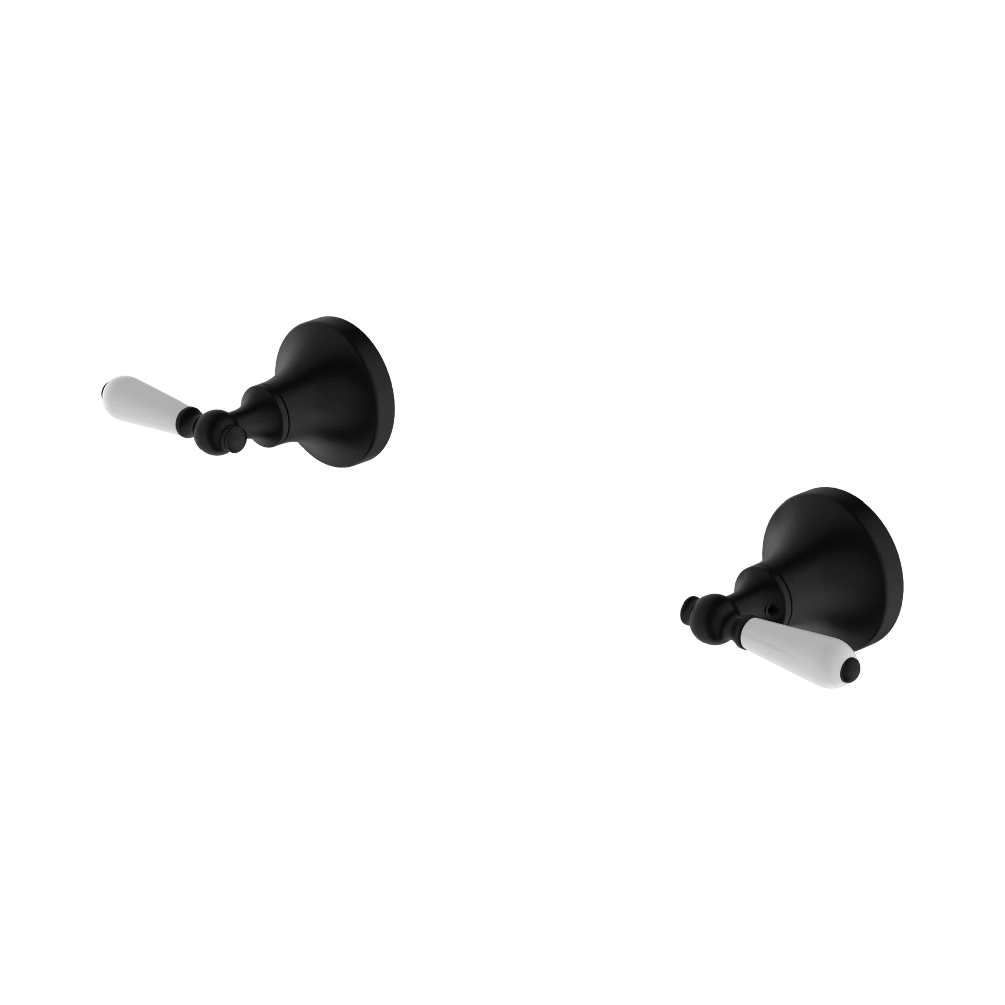 NR692109b01 MB York Wall Top Assemblies With White Porcelain Lever Matte Black image 1