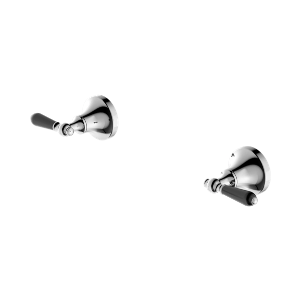 NR692109b03 CH York Wall Top Assemblies With Black Porcelain Lever Chrome Thumb