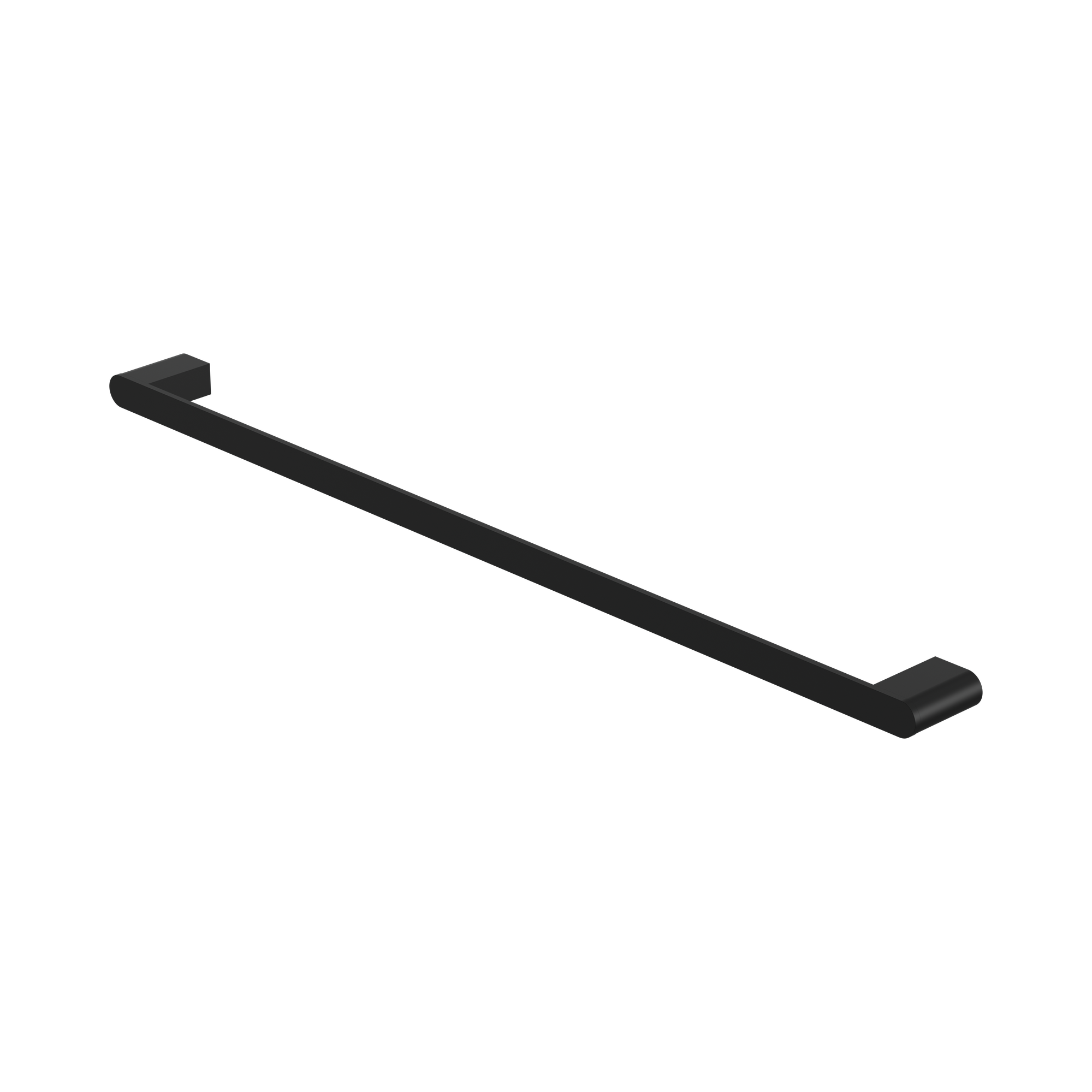 NR9030 MB Bianca Single Towel Rail 800mm Matte Black image 1