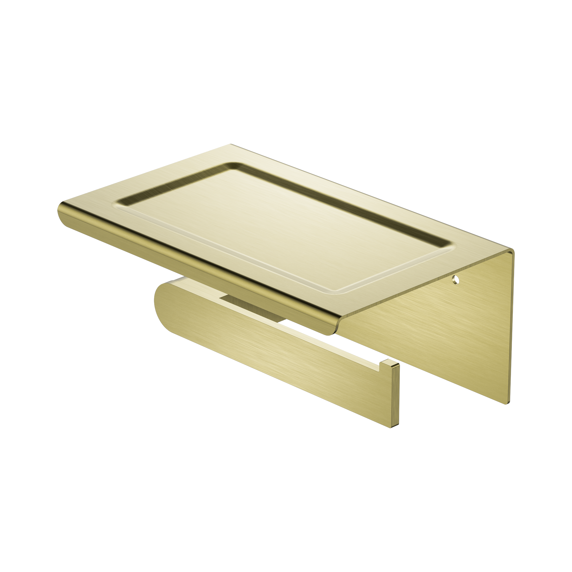 NR9086a BG Bianca Toilet Roll Holder With Phone Holder Brushed Gold image 1